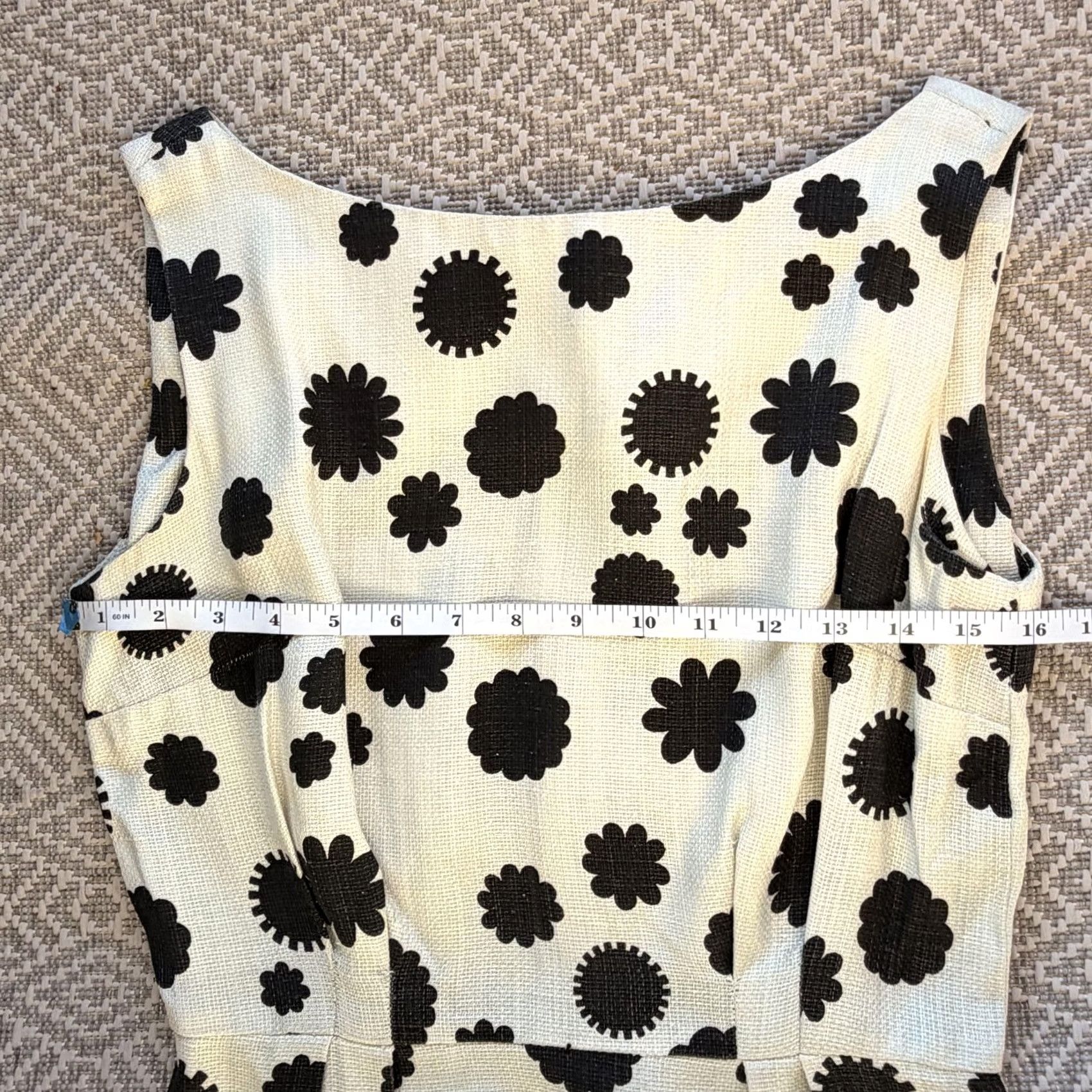 Vintage VINTAGE Jonny Herbert Dress Womens Medium White Black Floral Sheath Mod 60s Size S / US 4 / IT 40 - 6 Thumbnail