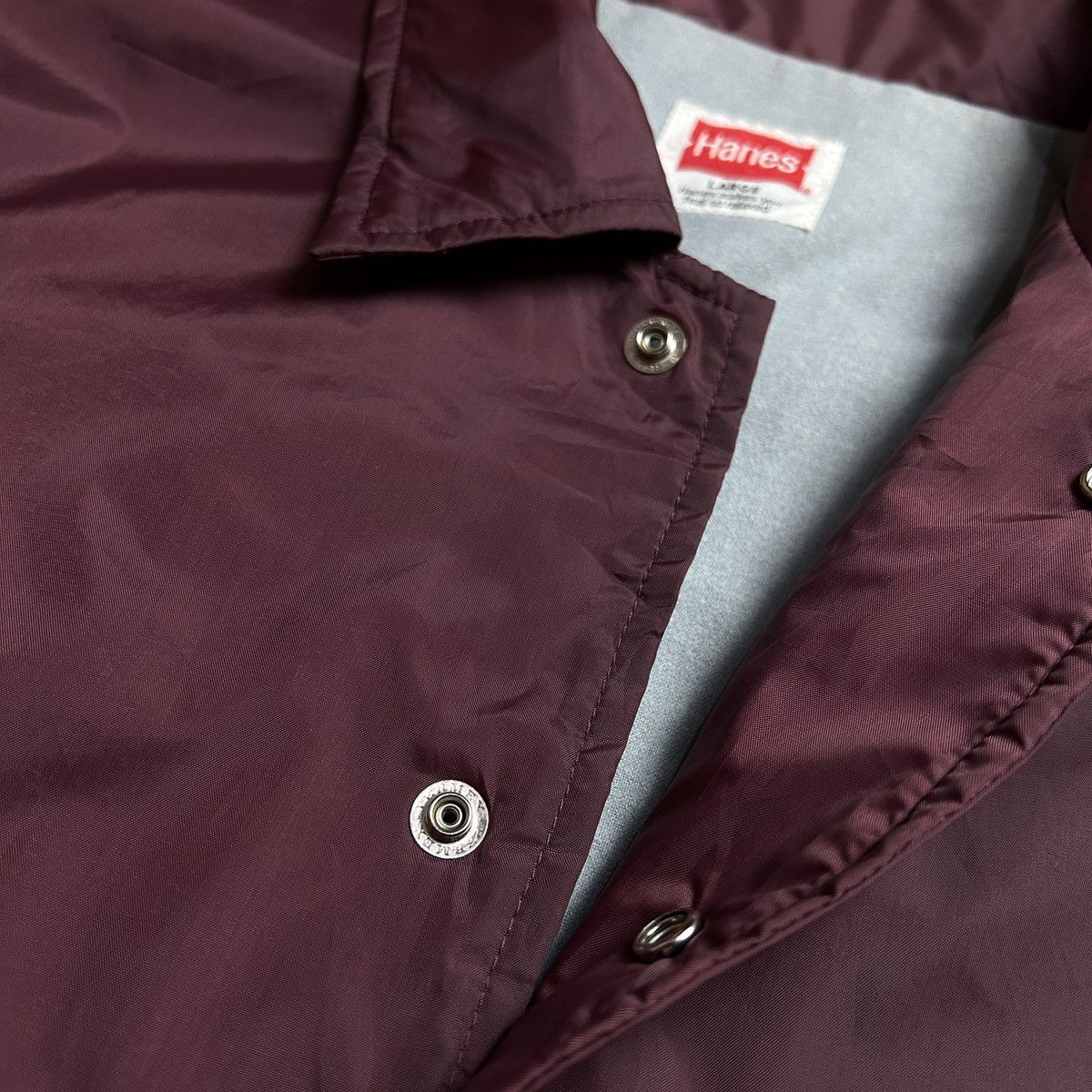 Hanes Hanes Vintage Coach Jacket Maroon Size US L / EU 52-54 / 3 - 9 Thumbnail