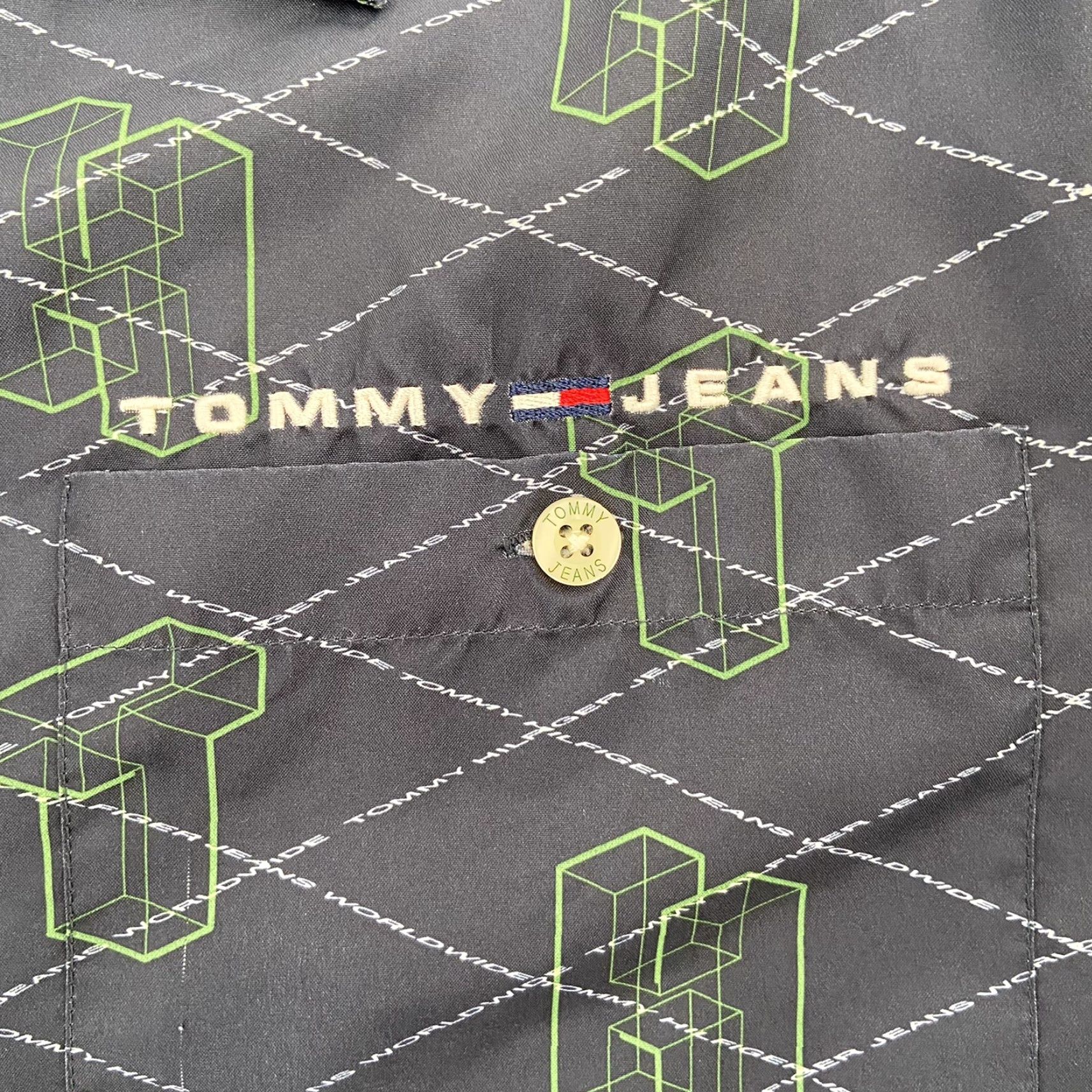 Tommy Hilfiger VINTAGE Tommy Hilfiger Shirt Adult Extra Large XL All Over Print Button Up Blue Y2K Size US XL / EU 56 / 4 - 5 Thumbnail