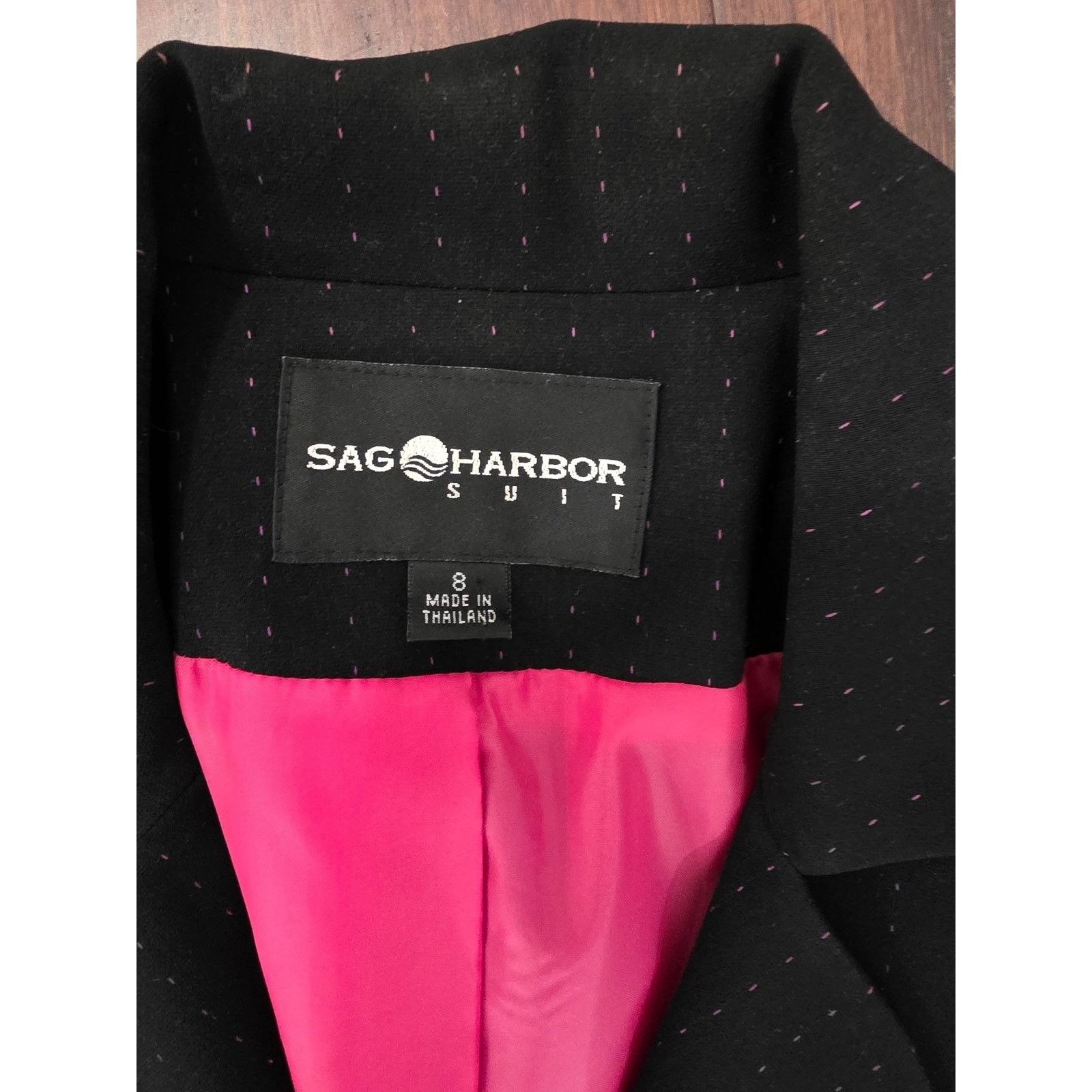 Other Vintage Sag Harbor Women's size 8 Black w Pink Polka Dots Bl Size M / US 6-8 / IT 42-44 - 2 Thumbnail