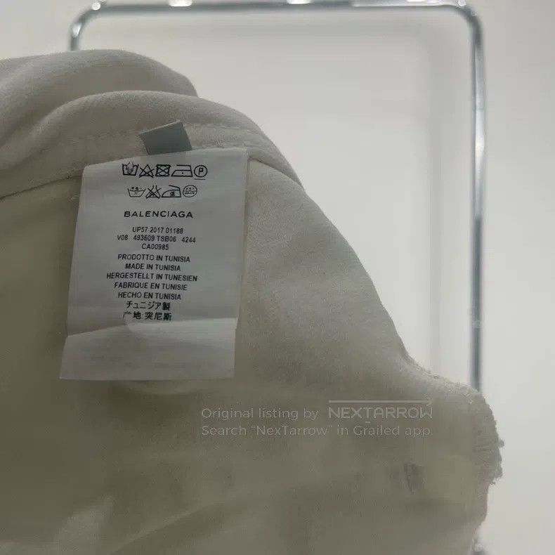 Other Balenciaga White Back Logo Denim Jacket Size XXS / US 00 / IT 34 - 3 Thumbnail
