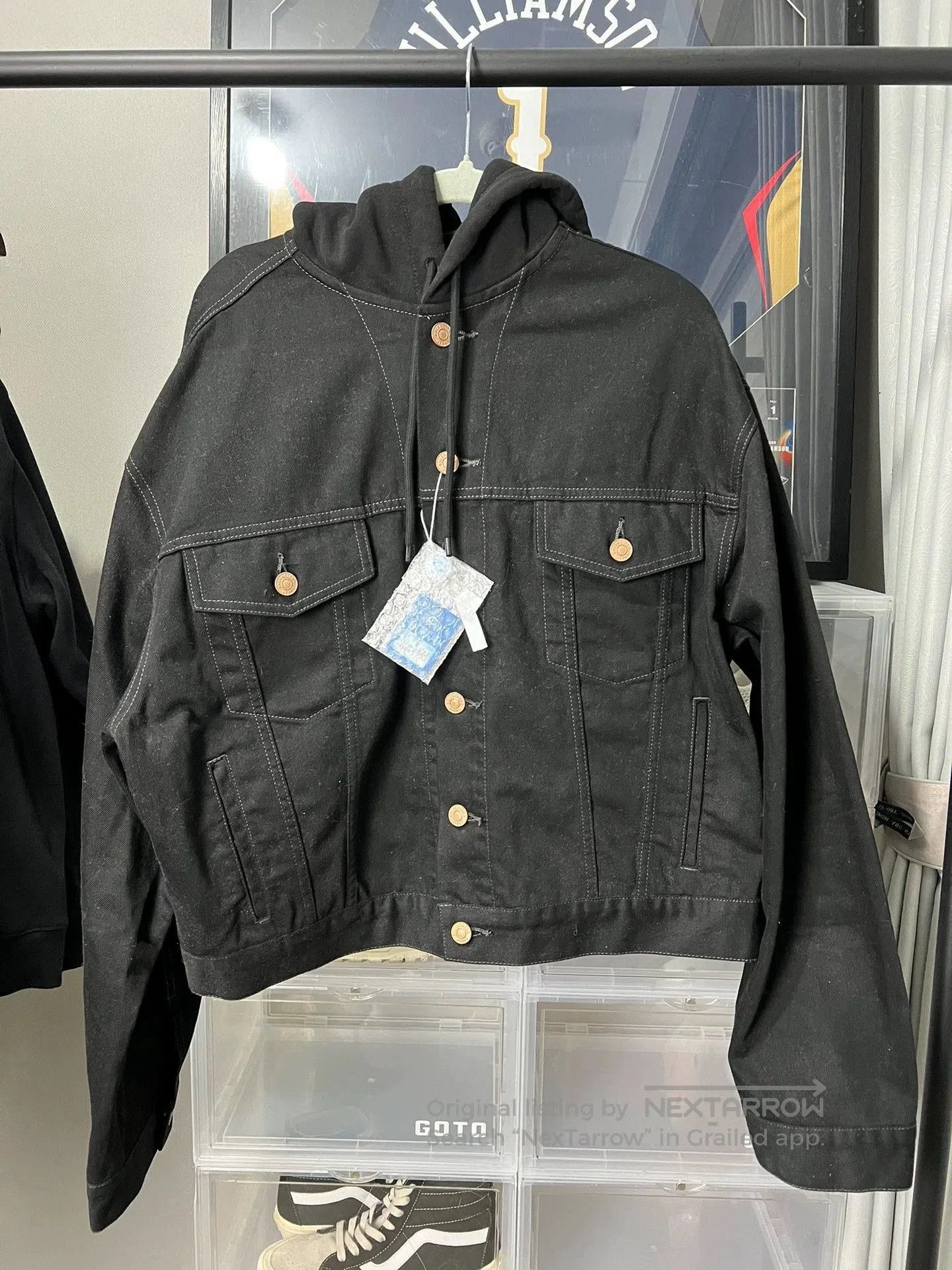 Balenciaga Denim Hooded Jacket.
