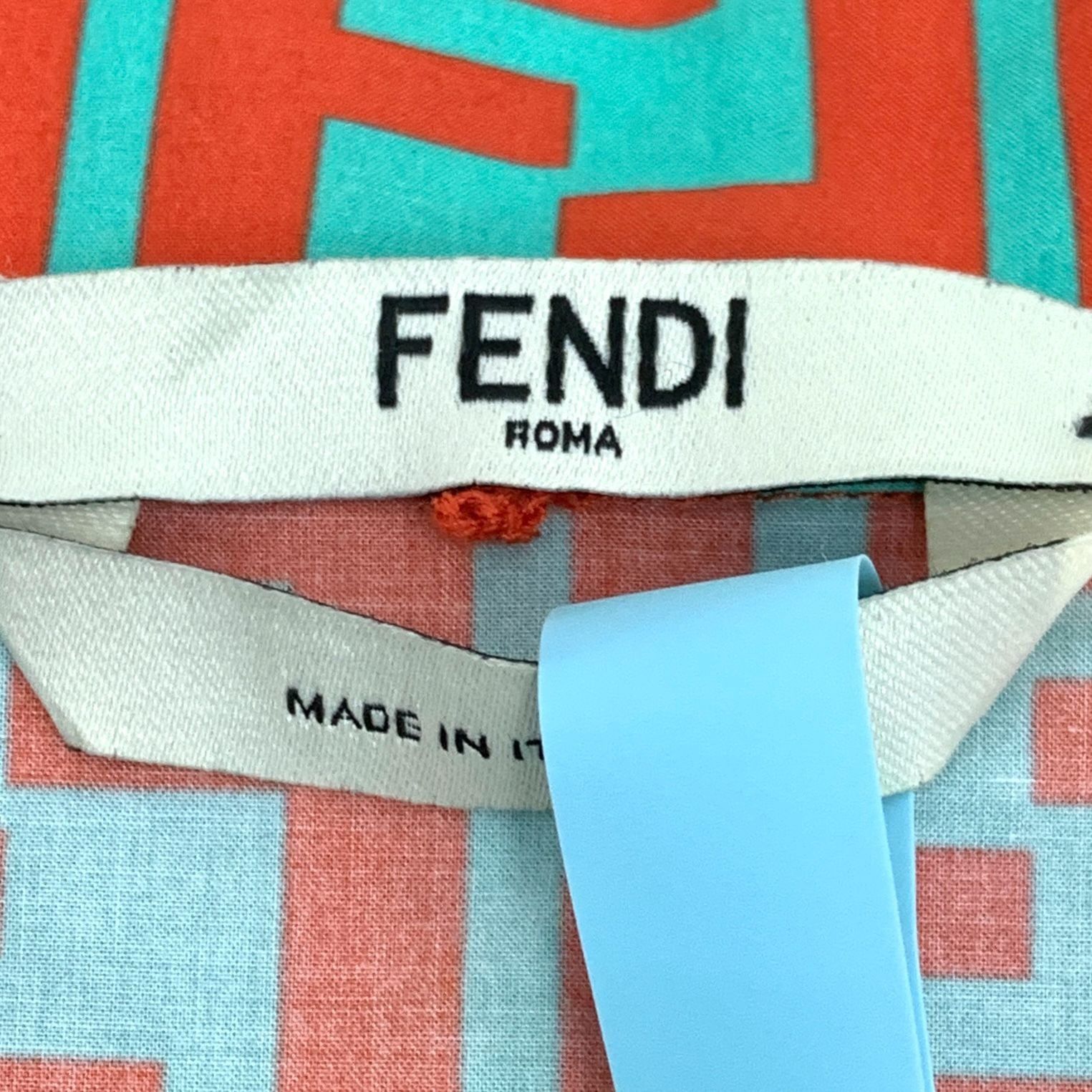 Fendi FENDI FF Logo Print Cotton Short Sleeve Button Down Shirt Si Size US XXS / EU 40 - 2 Thumbnail