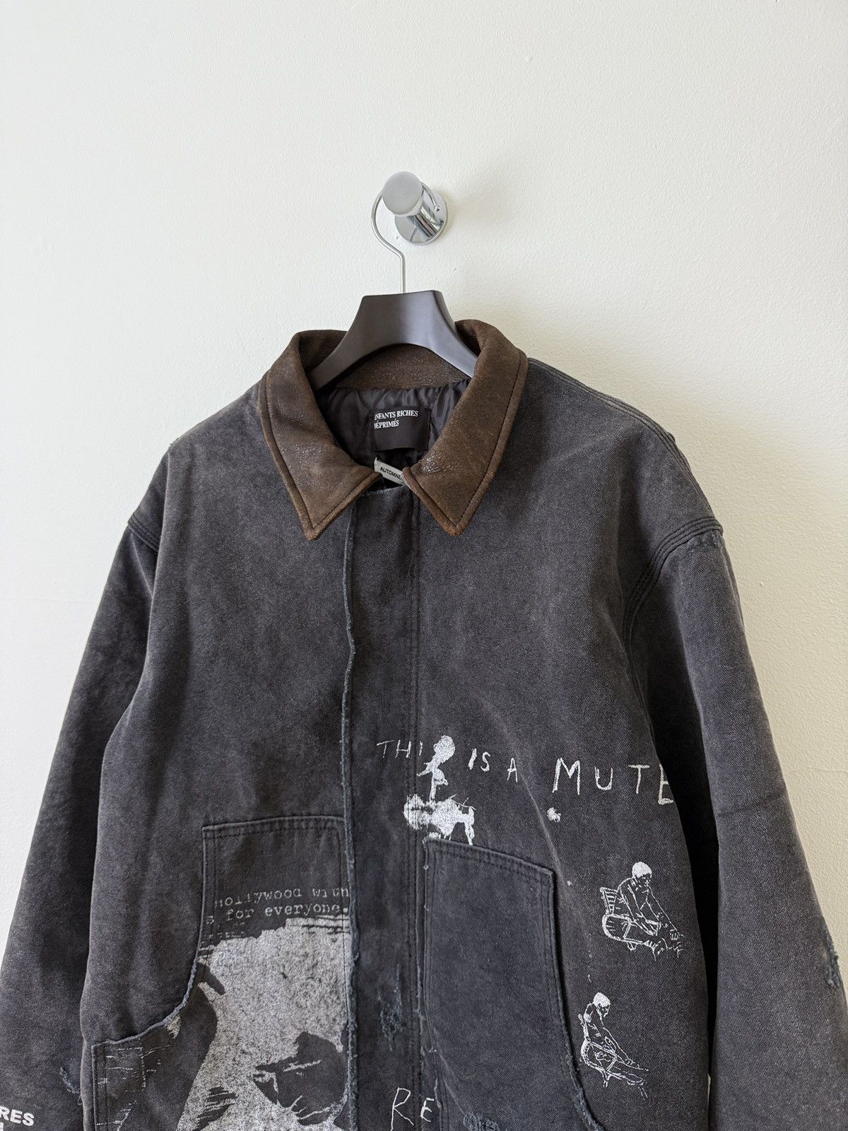 Enfants Riches Deprimes Distressed Leather Collar Graphic Work Jacket Size US M / EU 48-50 / 2 - 5 Thumbnail
