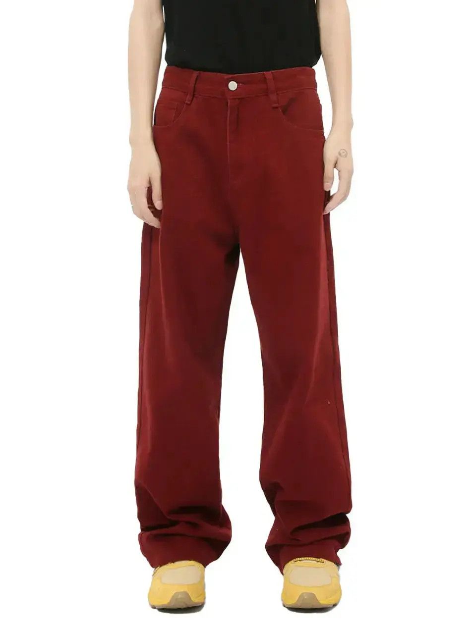 Japanese Brand Retro loose straight leg red high street jeans Size US 32 / EU 48 - 6 Thumbnail