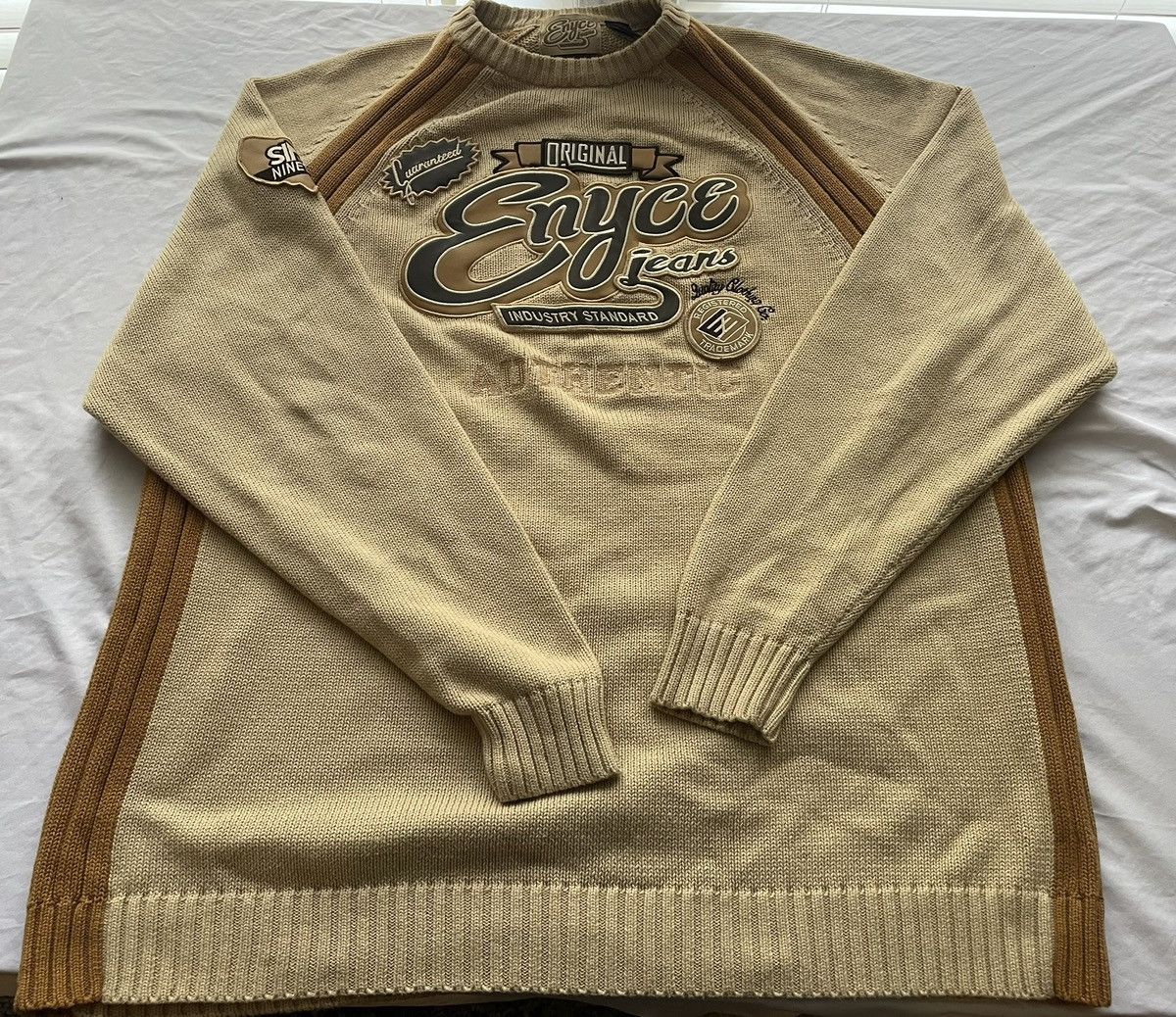 Other Vintage 90s Knit Sweater Enyce Jeans XXXL Embroidered Rare Size US XXL / EU 58 / 5 - 1 Thumbnail