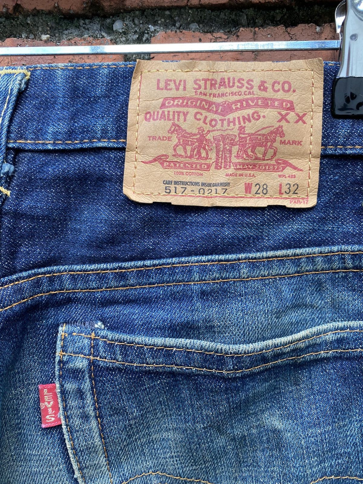 Levi's Vintage Clothing W29x33.5 Vintage levi's 517 distreseed flare big E USA Size 29" - 6 Thumbnail