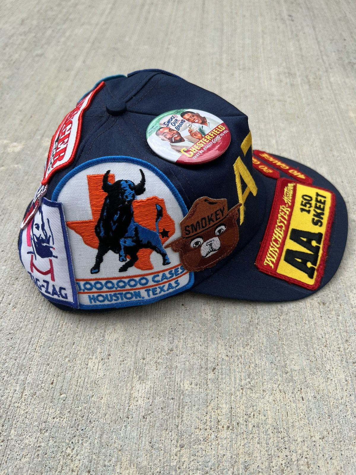 Vintage Vintage Navy Blue Snap Back Hat Size ONE SIZE - 2 Thumbnail