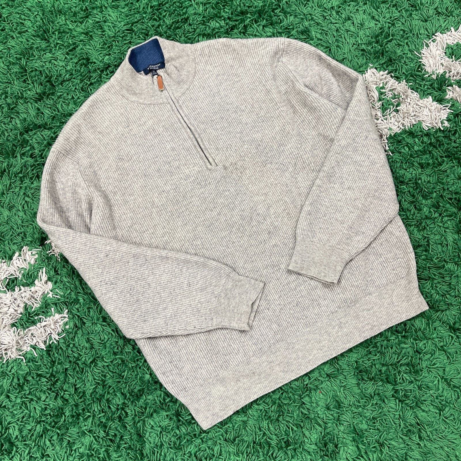 Burberry × Vintage BURBERRY London 100% Cashmere 1/4 Zip Pullover Sweater XL Size US XL / EU 56 / 4 - 3 Thumbnail