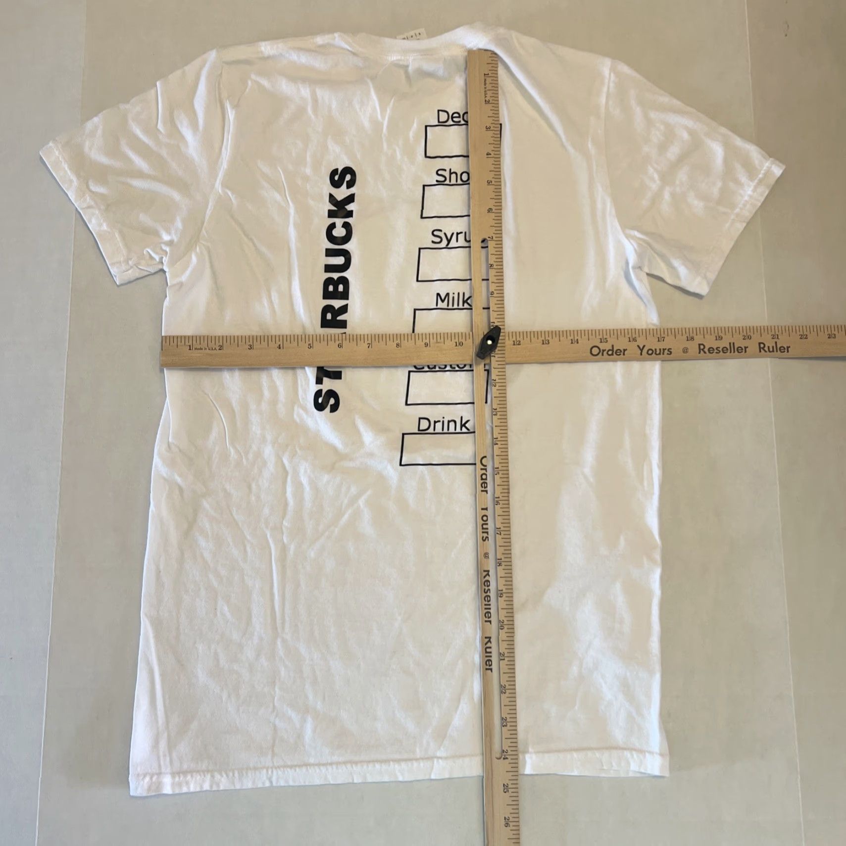 Gildan Gildan T-Shirt Shirt Small White Coffee Cup Label 80s 90s Graphic Print Unisex Adults Mens Womens Crew Neck Short Sleeve 100% Cotton Size US S / EU 44-46 / 1 - 7 Thumbnail