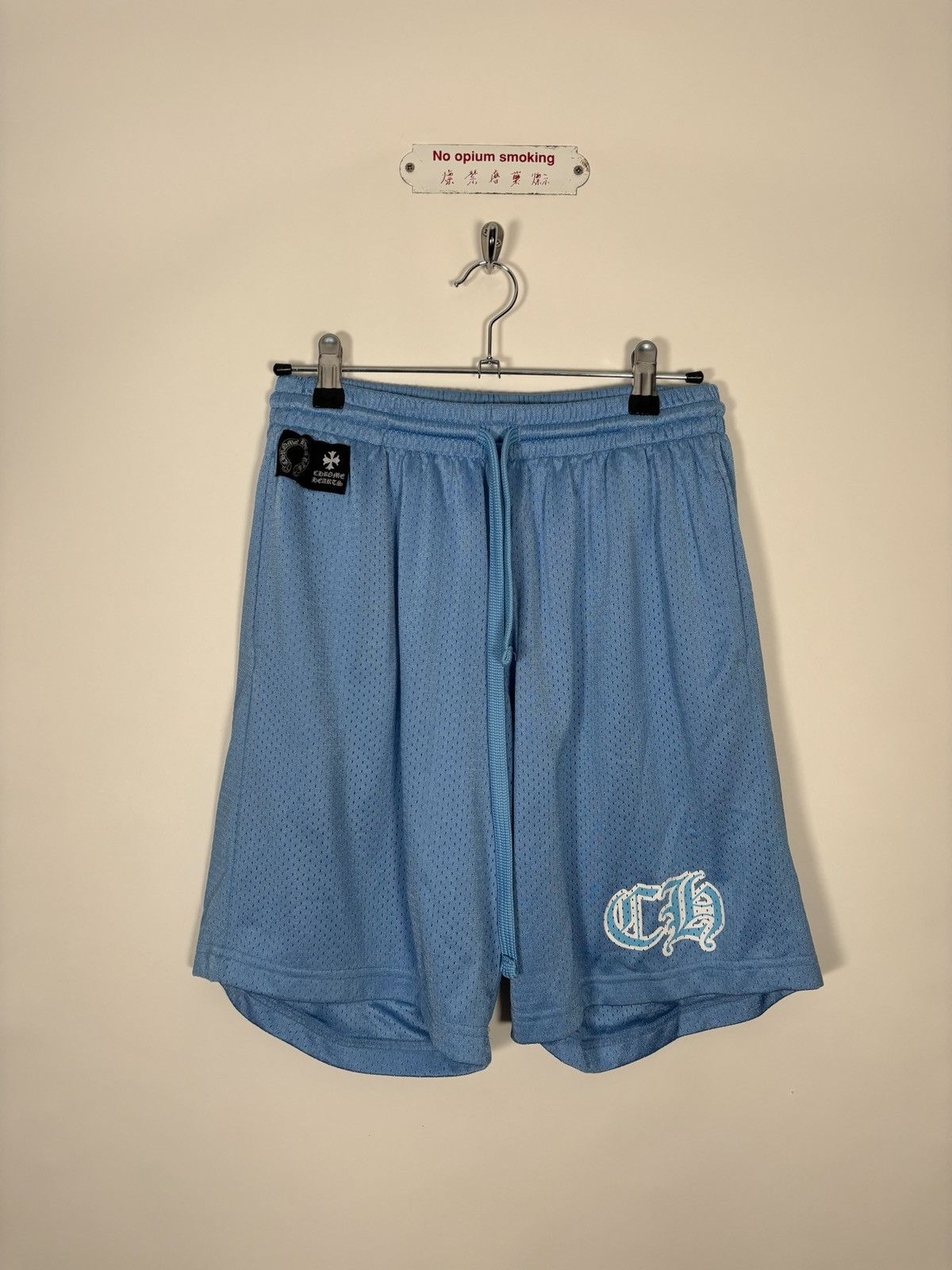 image of Chrome Hearts Everyday Chromebaby Blue Gym Shorts, Men's (Size 32)