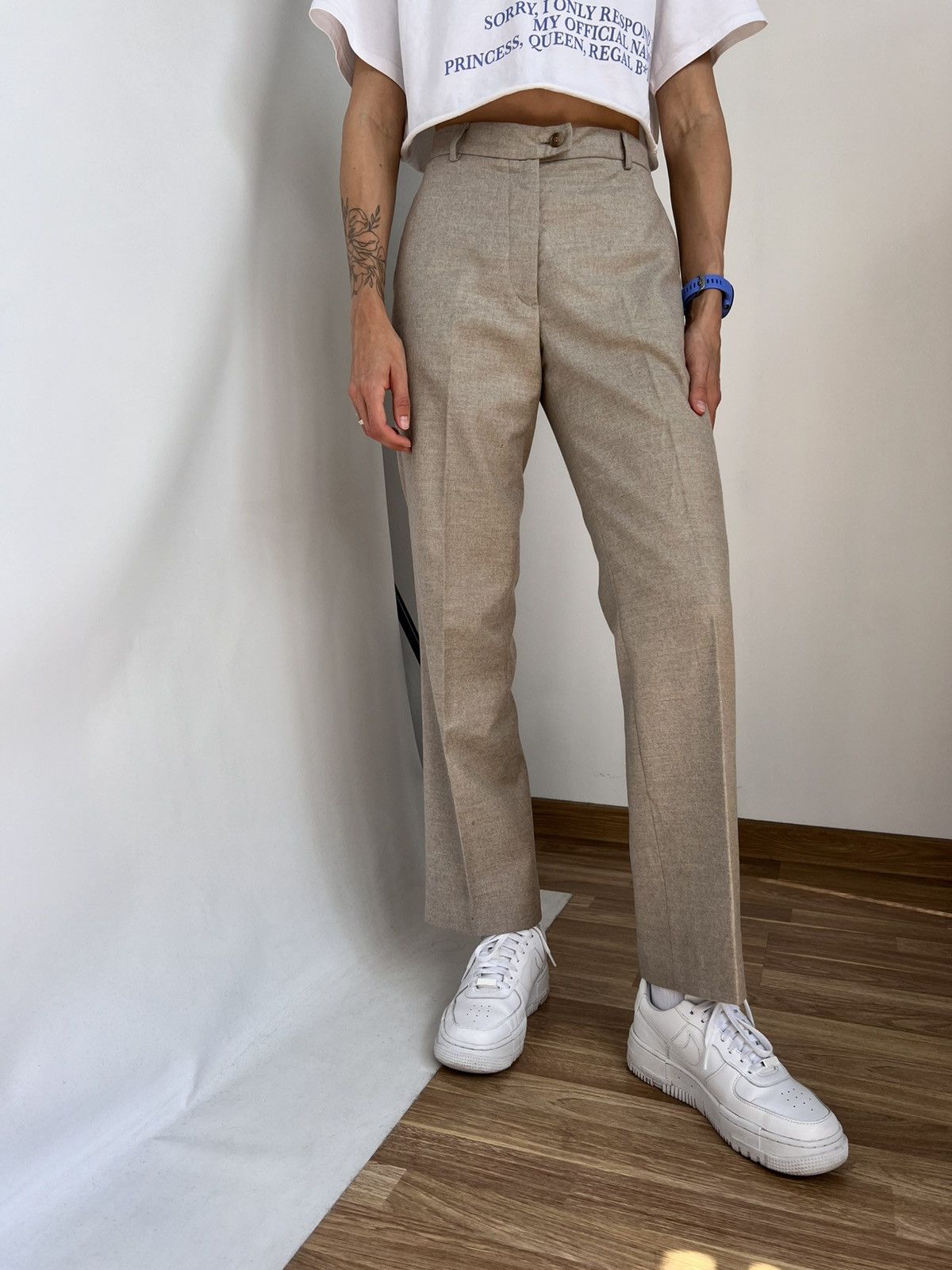Jil Sander Jil Sander Women’s Wool Cashmere Beige Pants size 36 Italy Size 25" / US 0 / IT 36 - 1 Thumbnail
