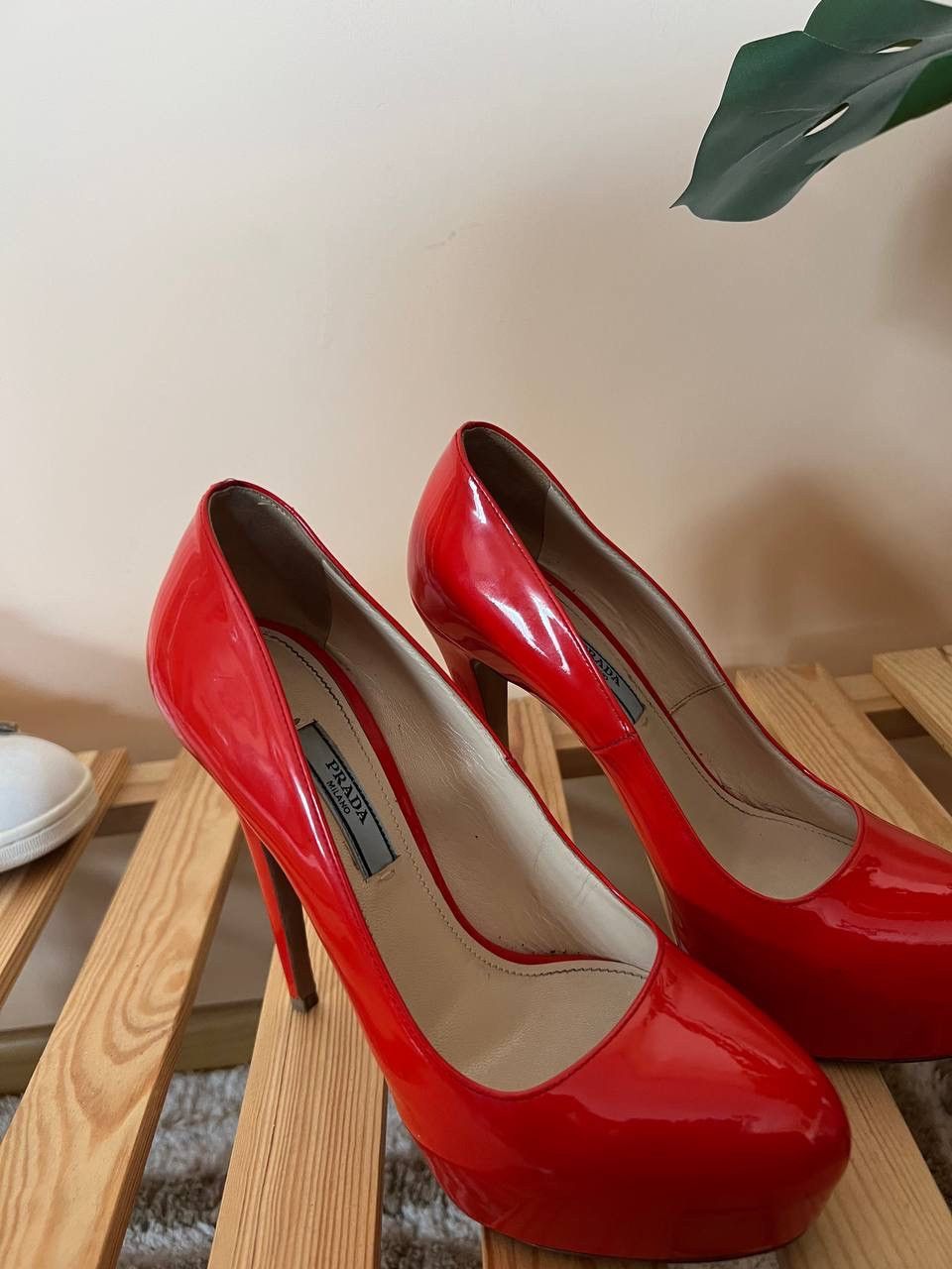 Prada Women High Heels Prada Red Size 37,5 Leather Size US 7.5 / IT 37.5 - 2 Thumbnail