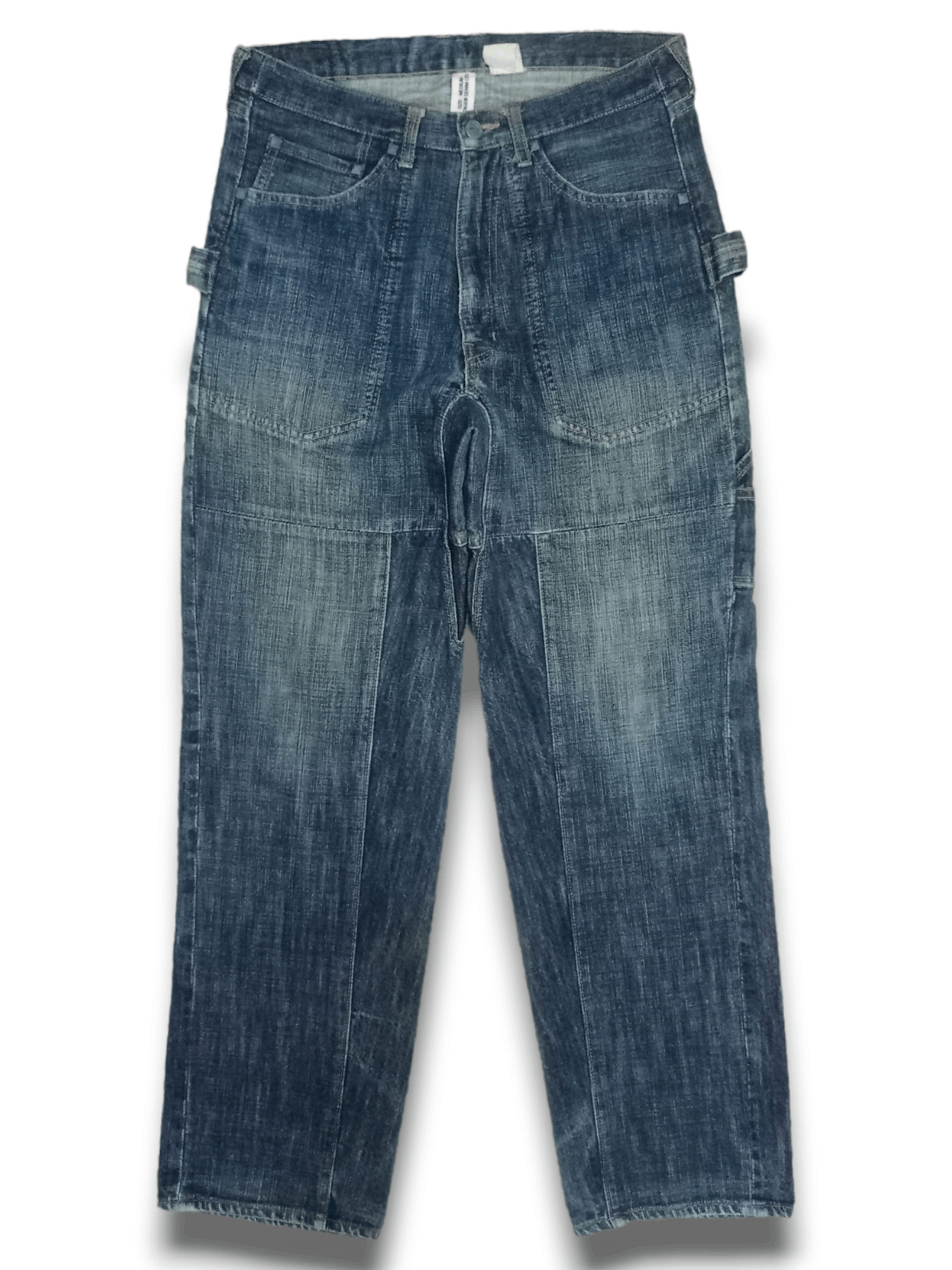 Japanese Brand Vintage MONTAGE DENIM CROWD Baggy Carpenter Denim Pants Size US 29 - 1 Thumbnail