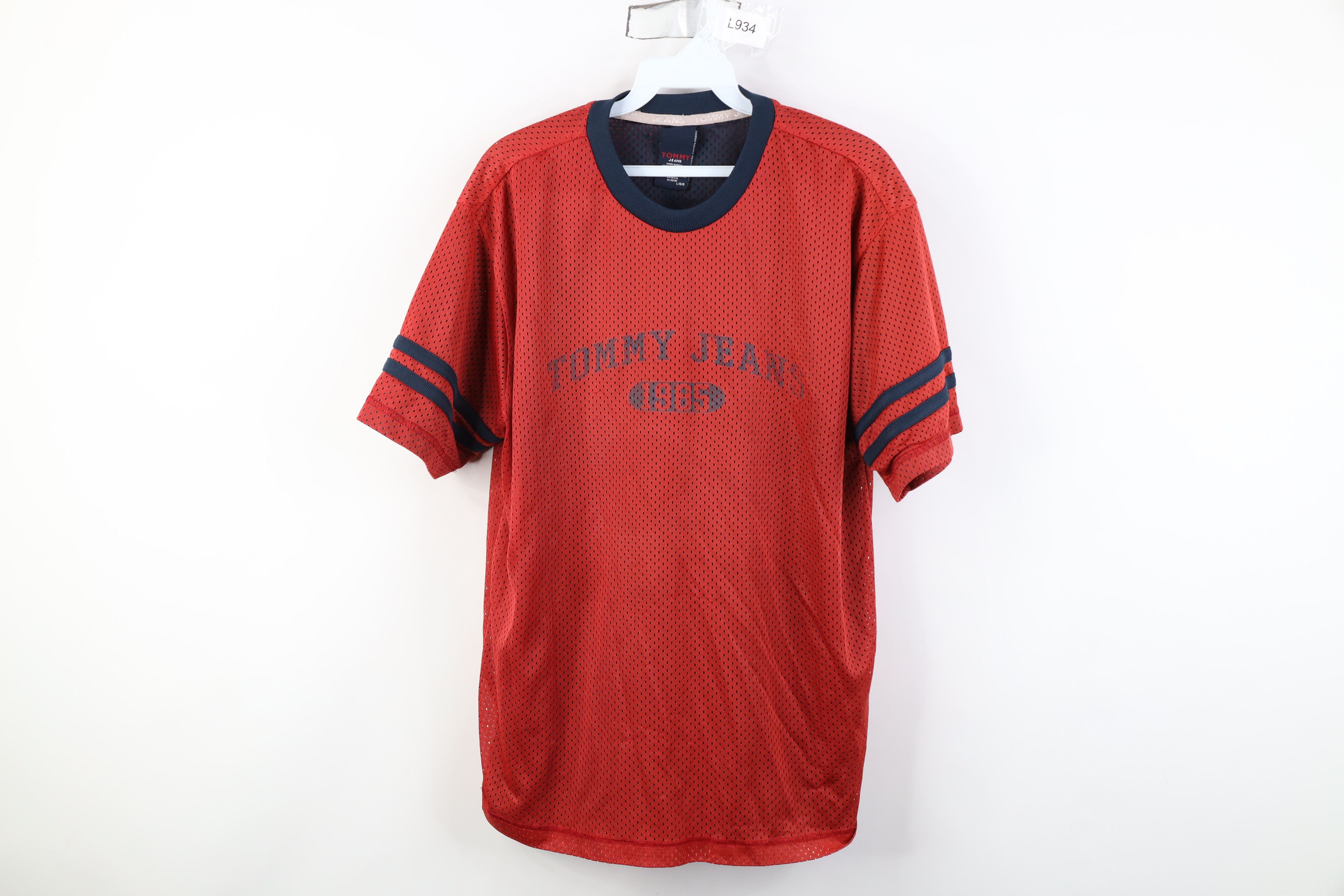 Tommy Hilfiger Vintage 90s Y2K Tommy Hilfiger Striped Mesh Jersey T-Shirt Size US L / EU 52-54 / 3 - 1 Thumbnail