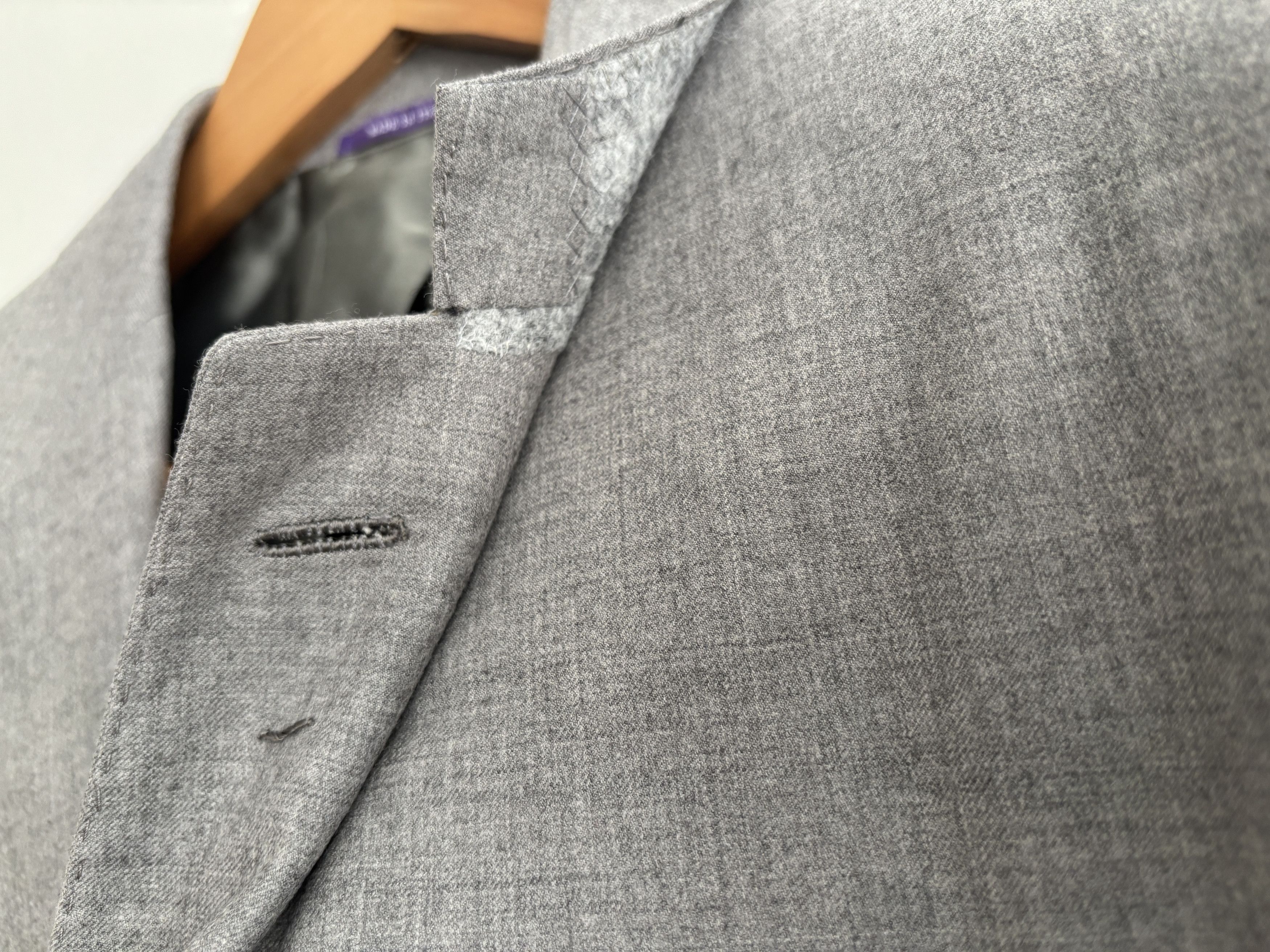 Ralph Lauren Purple Label $2900 NEW Grey Wool Unfinished Sport Coat / Blazer 40-42 Size 42R - 10 Thumbnail