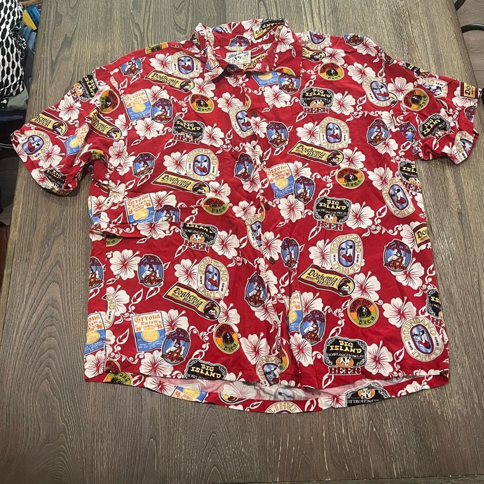 Big Dogs Big Dogs Shirt Button Up Hawaiian Dog Beer Tropical Size 3X Size US XXL / EU 58 / 5 - 1 Thumbnail