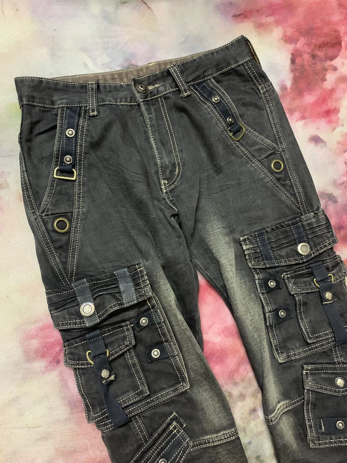Tornado Mart Japanese Brand Tesilin Washed Black Denim Apocalypse Vkei Size US 29 - 4 Thumbnail