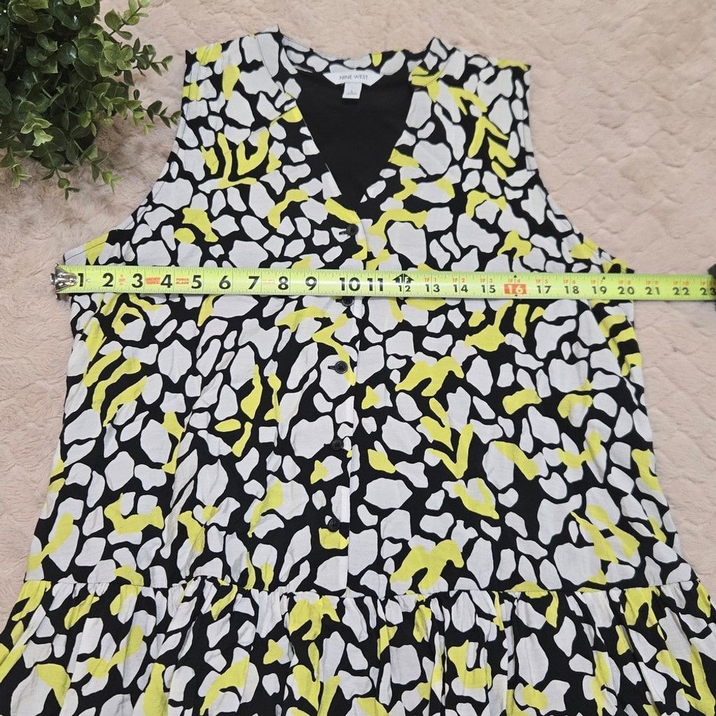 Nine West Nine West Multicolor Patterned Ruffle Hem Dress, Size Large Size L / US 10 / IT 46 - 4 Thumbnail