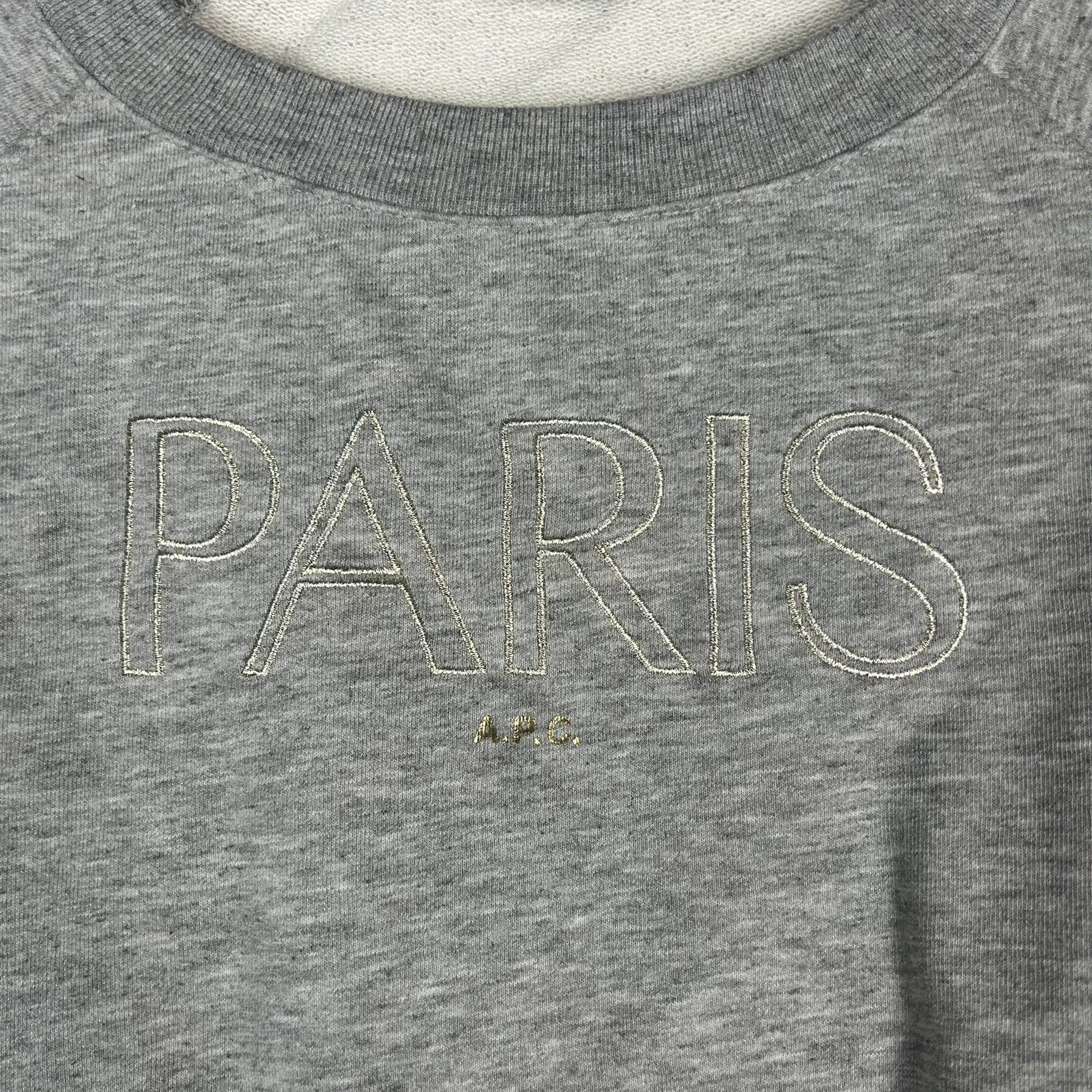 A.P.C. A.P.C grey crewneck big logo haft spellout print Size S / US 4 / IT 40 - 4 Thumbnail
