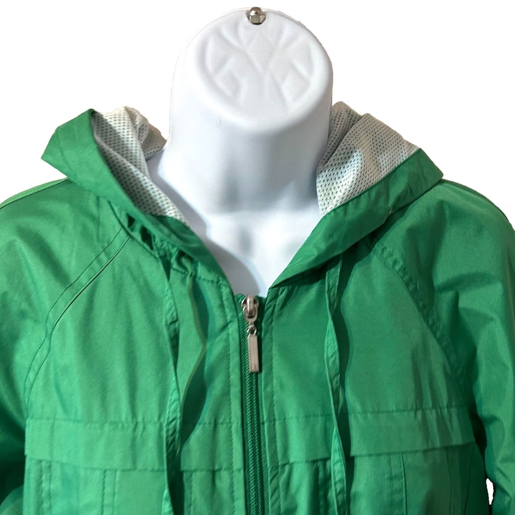 Vintage Raincoat Fleet Street LTD Hooded Women Size Petite Medium Green Full Zip RN5041 Size M / US 6-8 / IT 42-44 - 7 Thumbnail