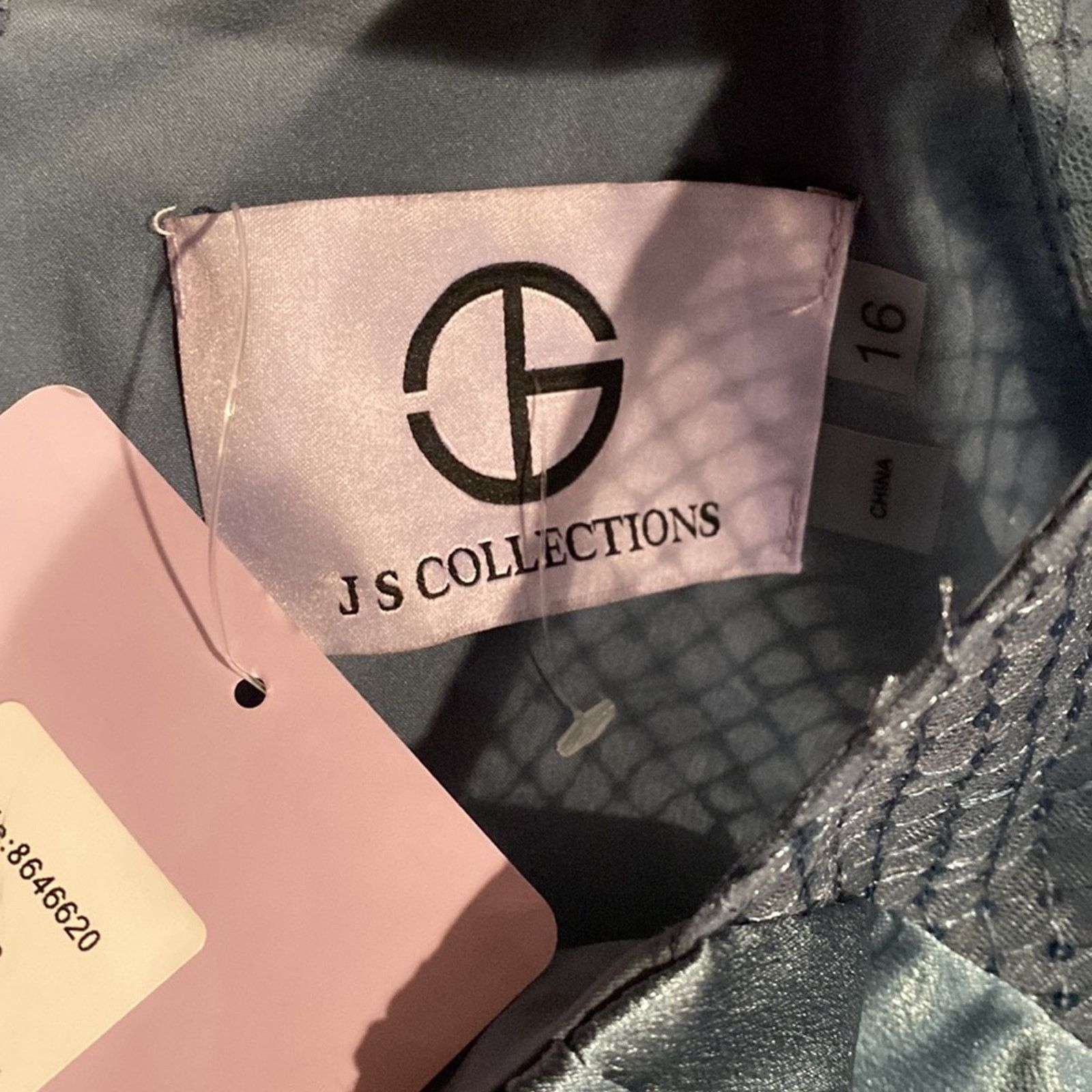 Other JS COLLECTIONS Leila Sheer Sleeve Crop Jumpsuit Blue SZ.16 Size 38" / US 16 / IT 52 - 6 Thumbnail