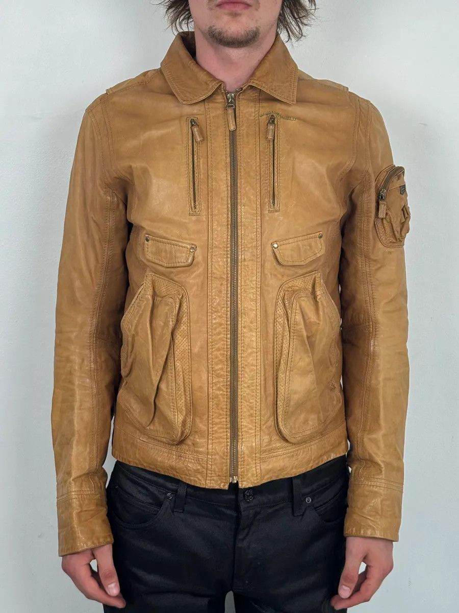 Diesel 2000s Diesel Camel Leather Multi-Pocket Leather Jacket Size US M / EU 48-50 / 2 - 1 Thumbnail