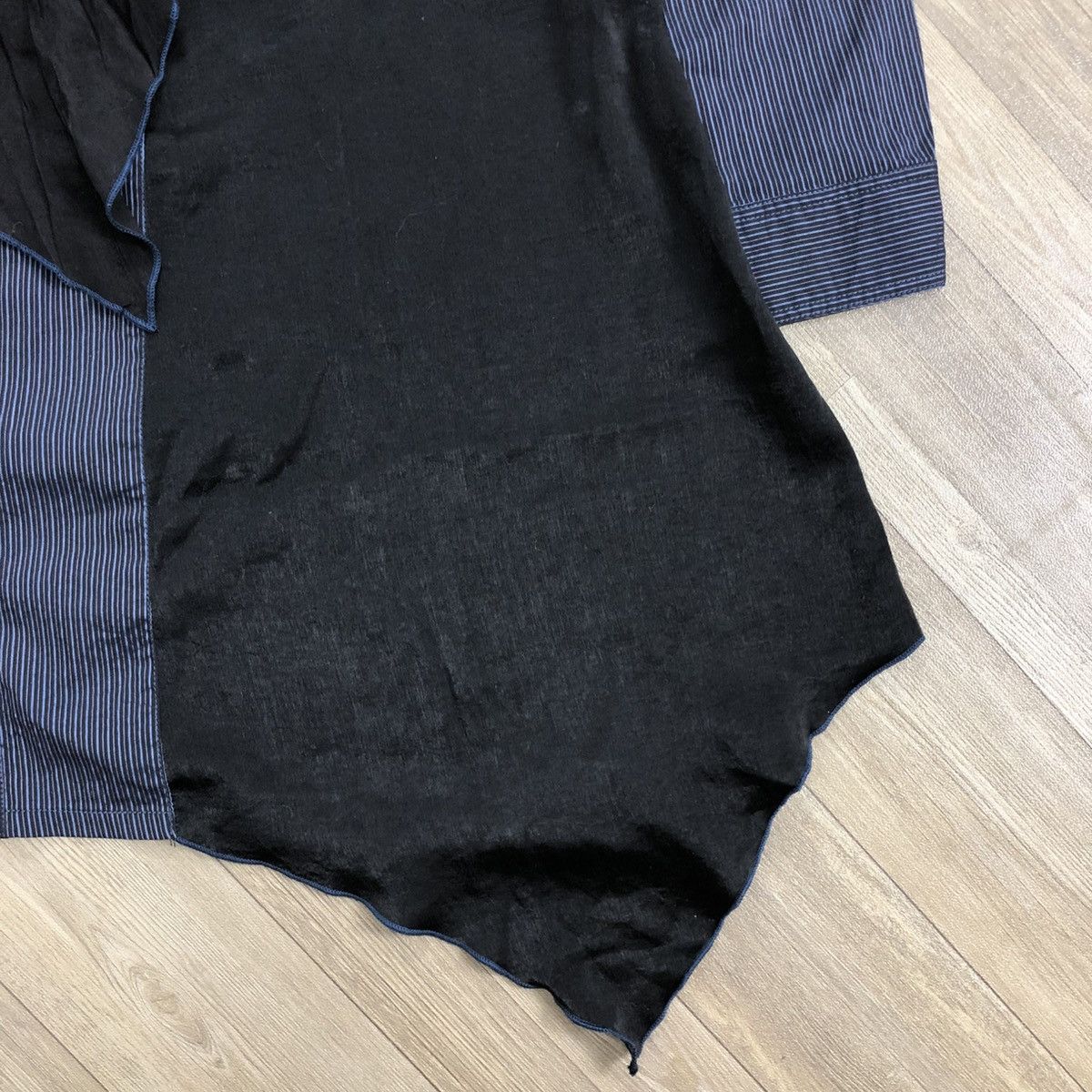 If Six Was Nine × Japanese Brand × Le Grande Bleu (L.G.B.) 2000s Algonquins Bondage Punk LGB GOA Striped Button Up Size US M / EU 48-50 / 2 - 11 Thumbnail