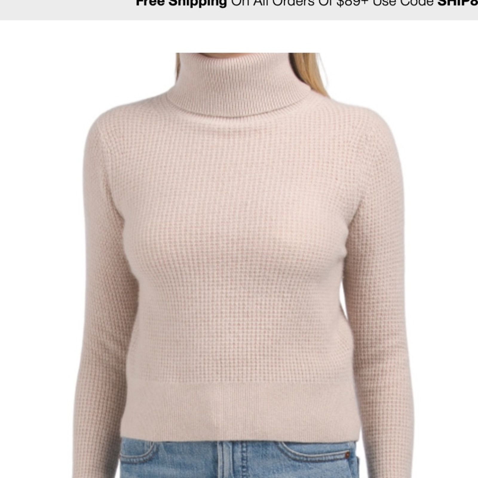 White + Warren Cashmere Shrunken Thermal Turtleneck Sweater-White +Warren Size L / US 10 / IT 46 - 7 Thumbnail
