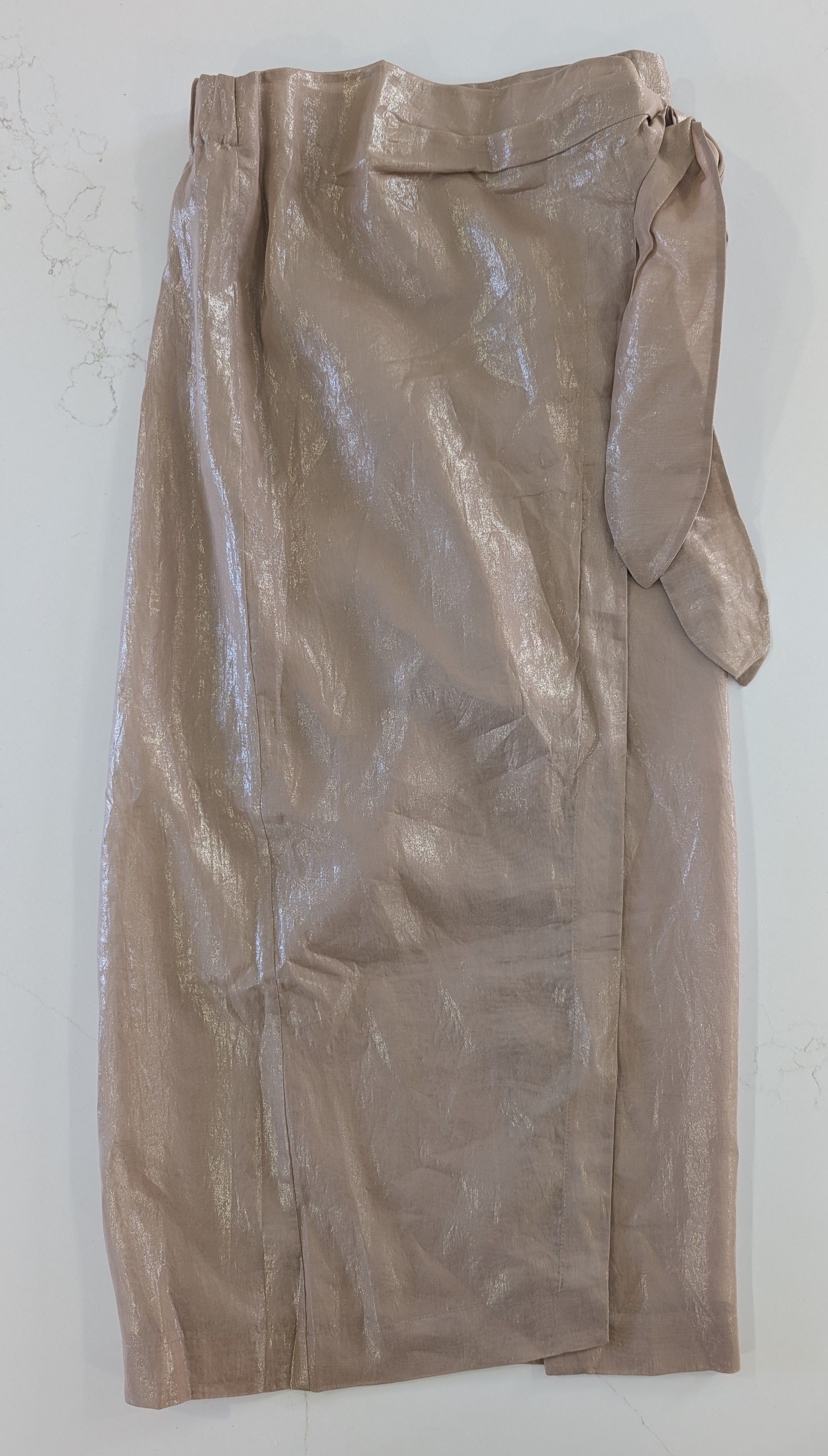 Brunello Cucinelli Brunello Cucinelli Gold Coated Cotton Wrap Skirt IT 38 Size 26" / US 2 / IT 38 - 1 Thumbnail