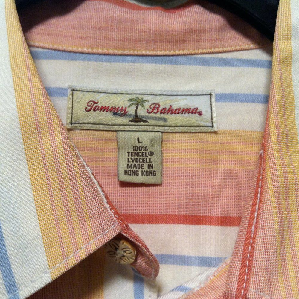 Tommy Bahama TOMMY BAHAMA MENS 100%TENCEL LYOCELL CASUAL SHIRT SIZE: L Size US L / EU 52-54 / 3 - 6 Thumbnail