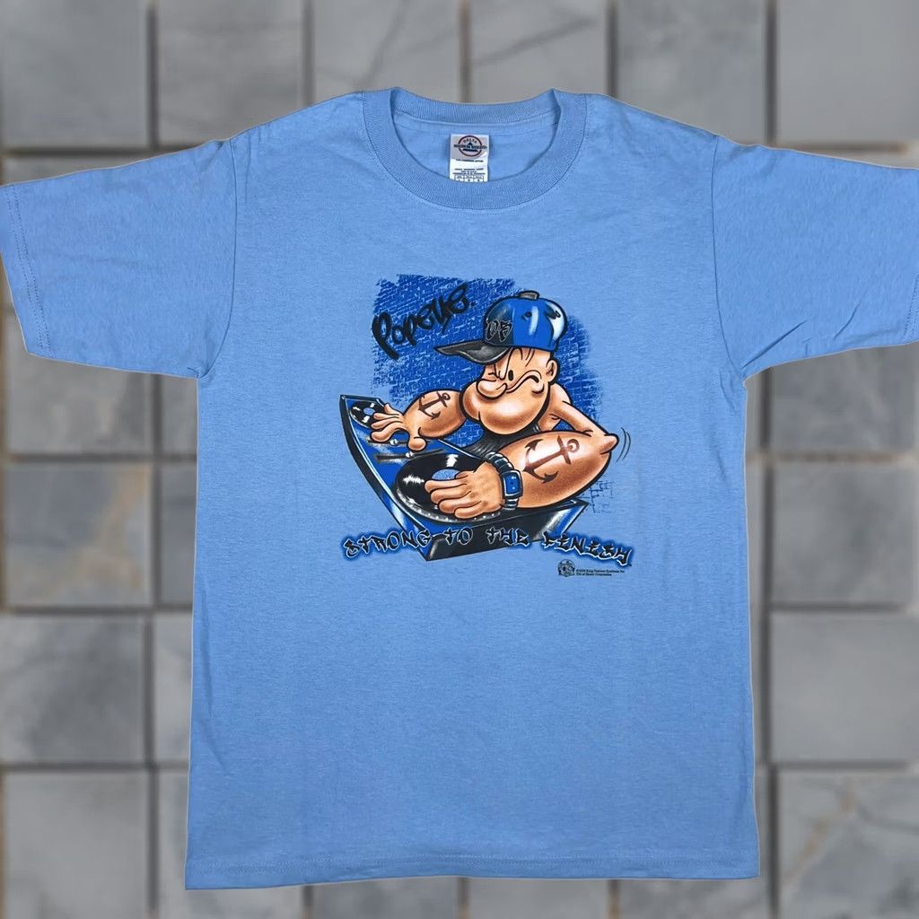 Delta NOS vintage POPEYE STRONG TO THE FINISH T-Shirt SMALL blue 80s 80s T-Shirt Men XS Regular Short Sleeve Cotton Delta Bulls-eye Shirts Mens Size US S / EU 44-46 / 1 - 1 Thumbnail
