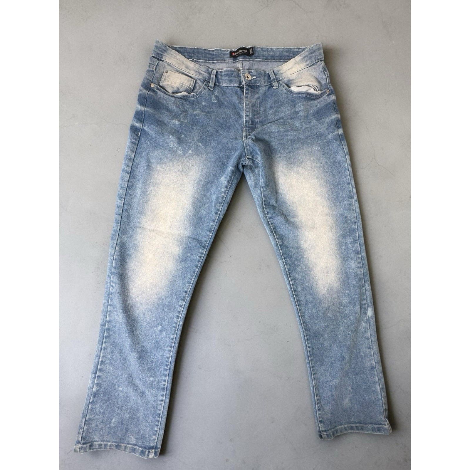 Southpole Southpole Skinny Jeans 34x30 Light Wash Distressed Stretch Size US 34 / EU 50 - 2 Thumbnail
