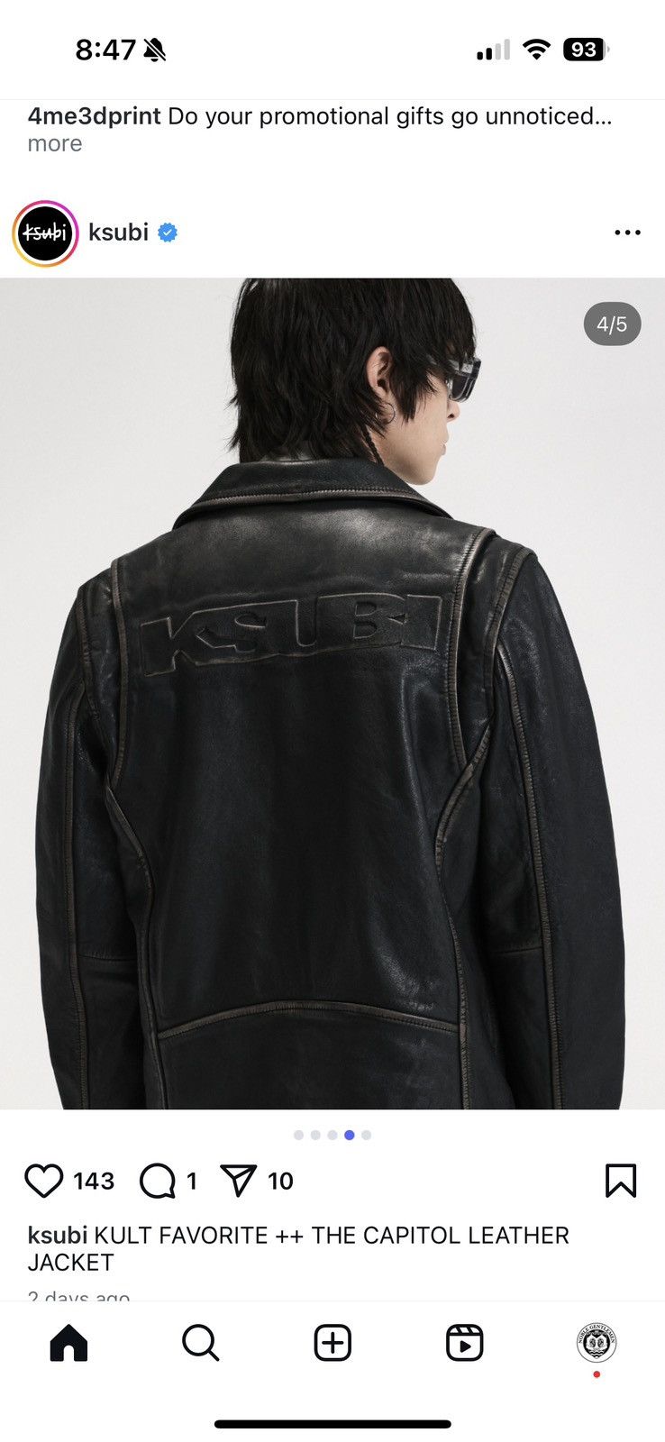 Ksubi Sott Capital Leather Size US M / EU 48-50 / 2 - 1 Thumbnail