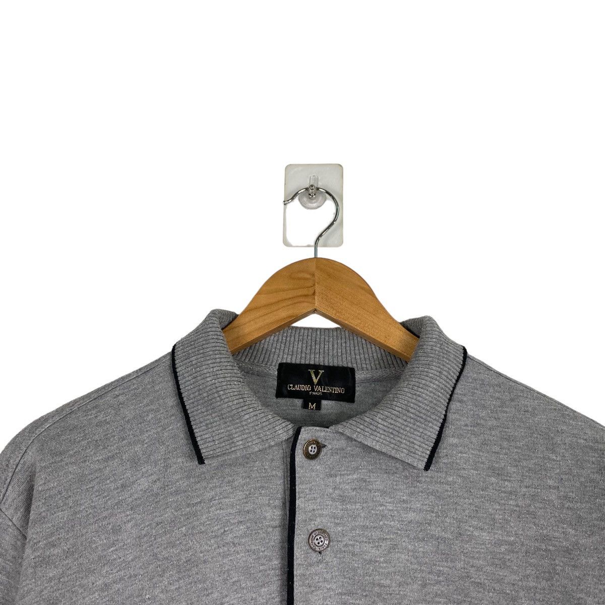 Designer Vintage 90s Claudio Valentino Collar Sweatshirt Size M Size US L / EU 52-54 / 3 - 4 Thumbnail