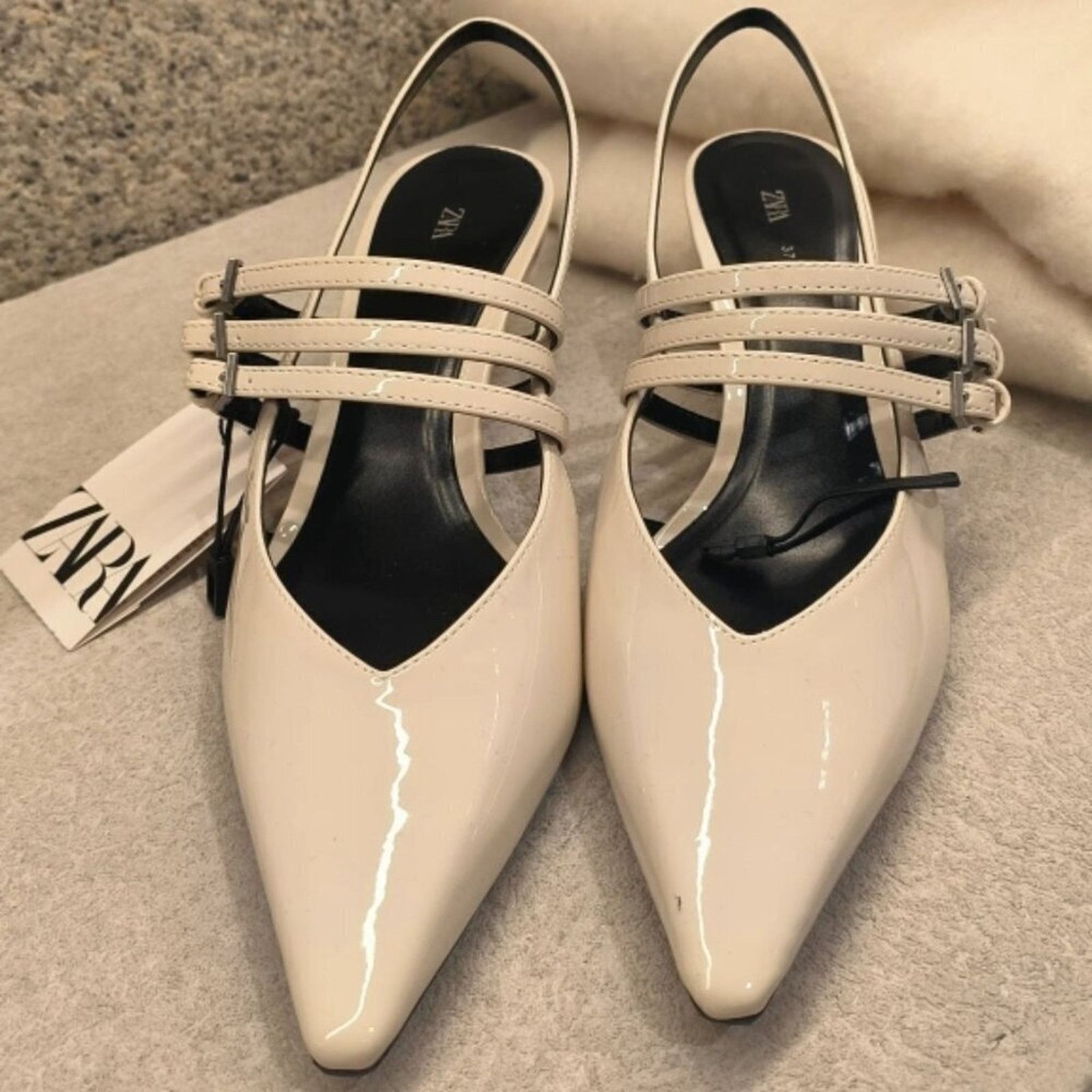 Zara HOT TREND!!! ZARA Pointed Toe Buckled Heels Size US 8 / IT 38 - 16 Thumbnail