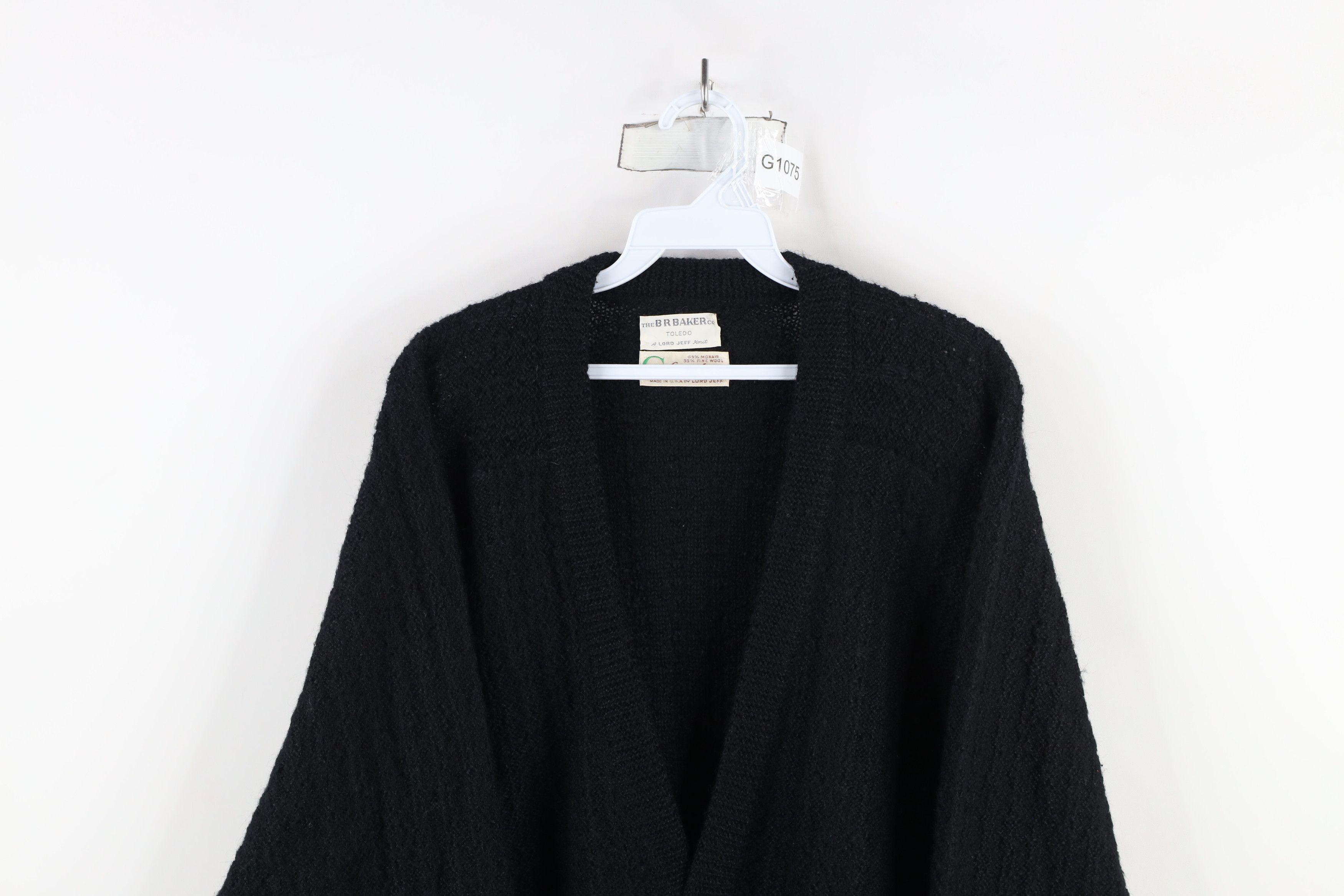 Vintage Vintage 50s 60s Rockabilly Knit Cardigan Sweater USA Black Size US L / EU 52-54 / 3 - 2 Thumbnail