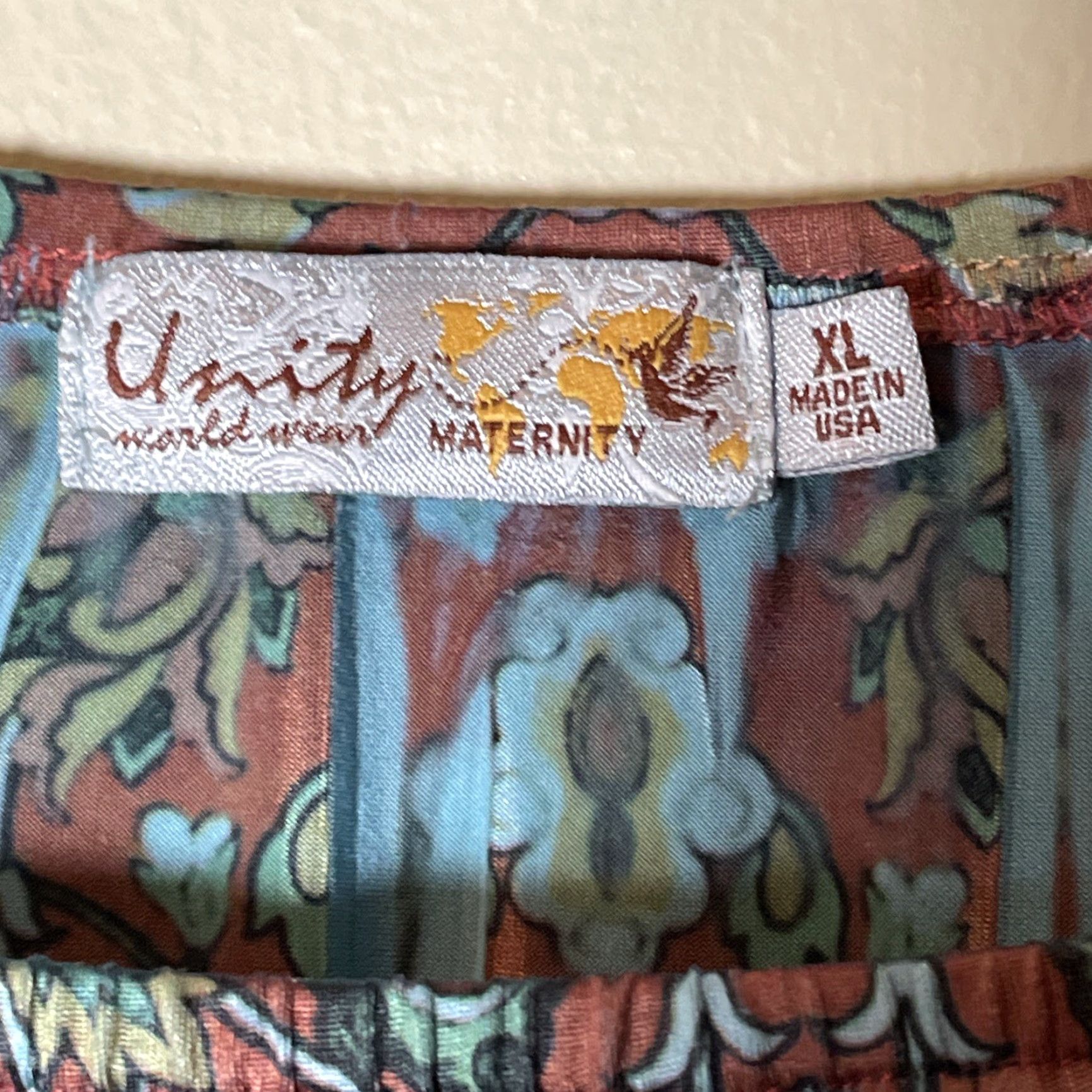 Vintage VINTAGE Unity World Wear Maternity Top Blouse 3/4 Sleeve Turquoise Fairy Boho Grunge Dark Forest Floral XL Womens Size XL / US 12-14 / IT 48-50 - 6 Thumbnail