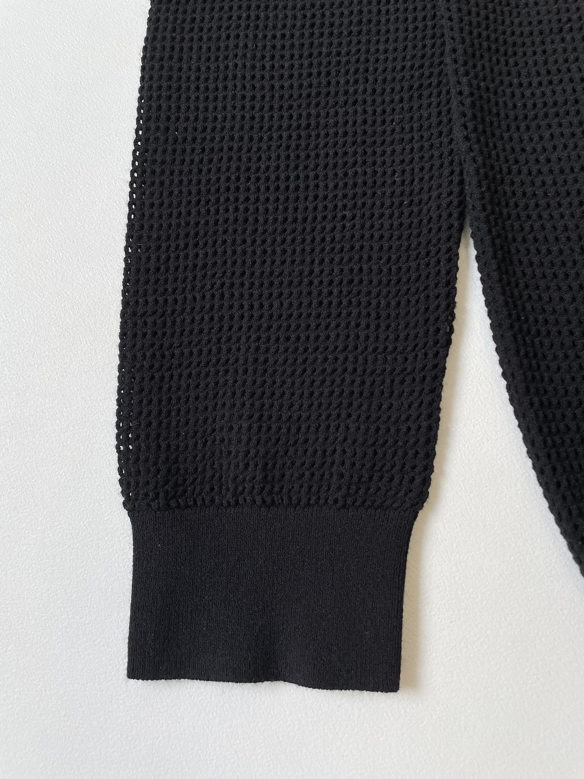 Dries Van Noten Black Tech Mesh Knit Sweater Size US L / EU 52-54 / 3 - 8 Thumbnail