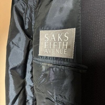 Hugo Boss Hugo Boss Mens Wool Blazer Saks Fifth Avenue Jacket Navy Siz Size 42R - 6 Thumbnail