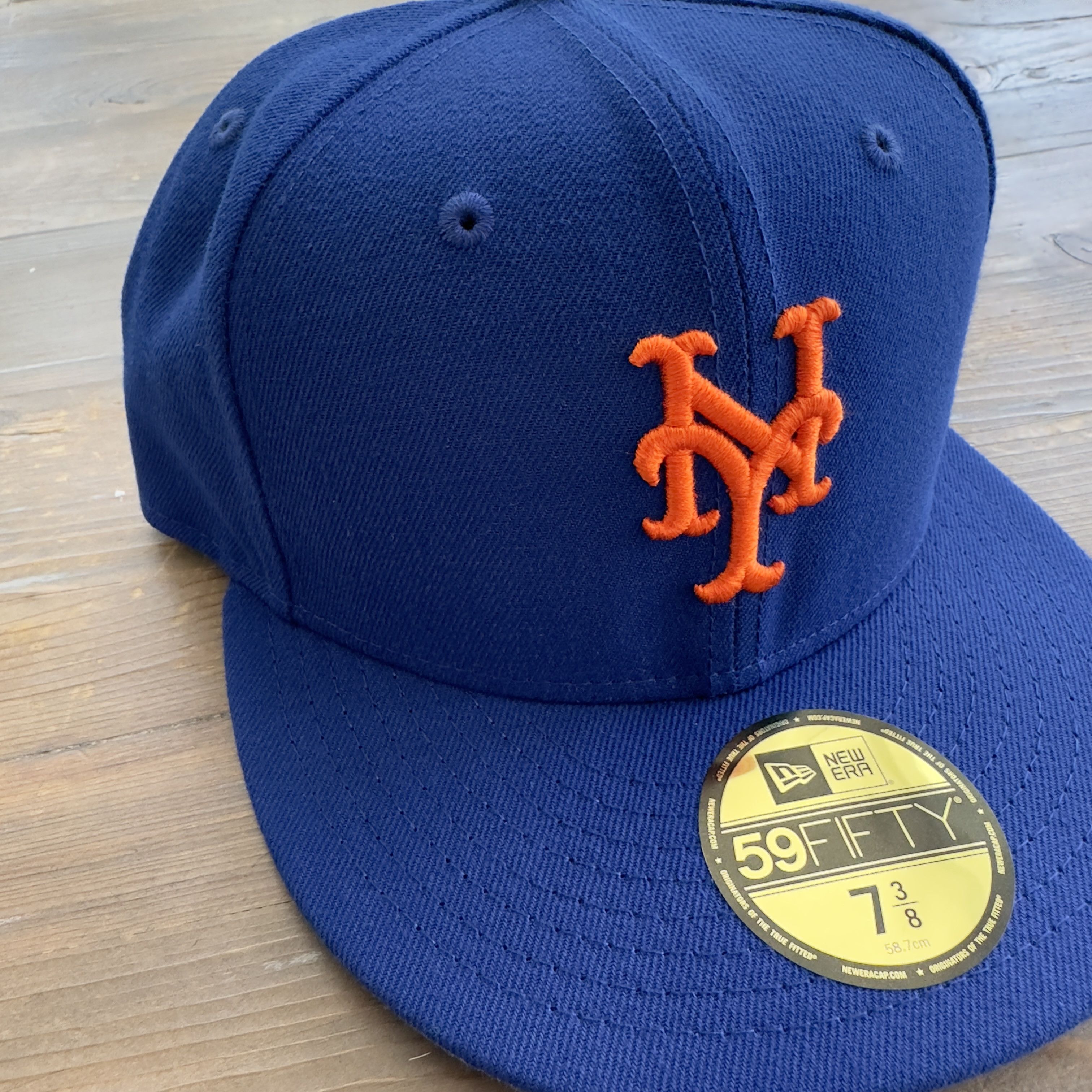 New Era Blue Button New York Mets New Era 59Fifty Fitted Hat 7 3/8 Size ONE SIZE - 3 Thumbnail