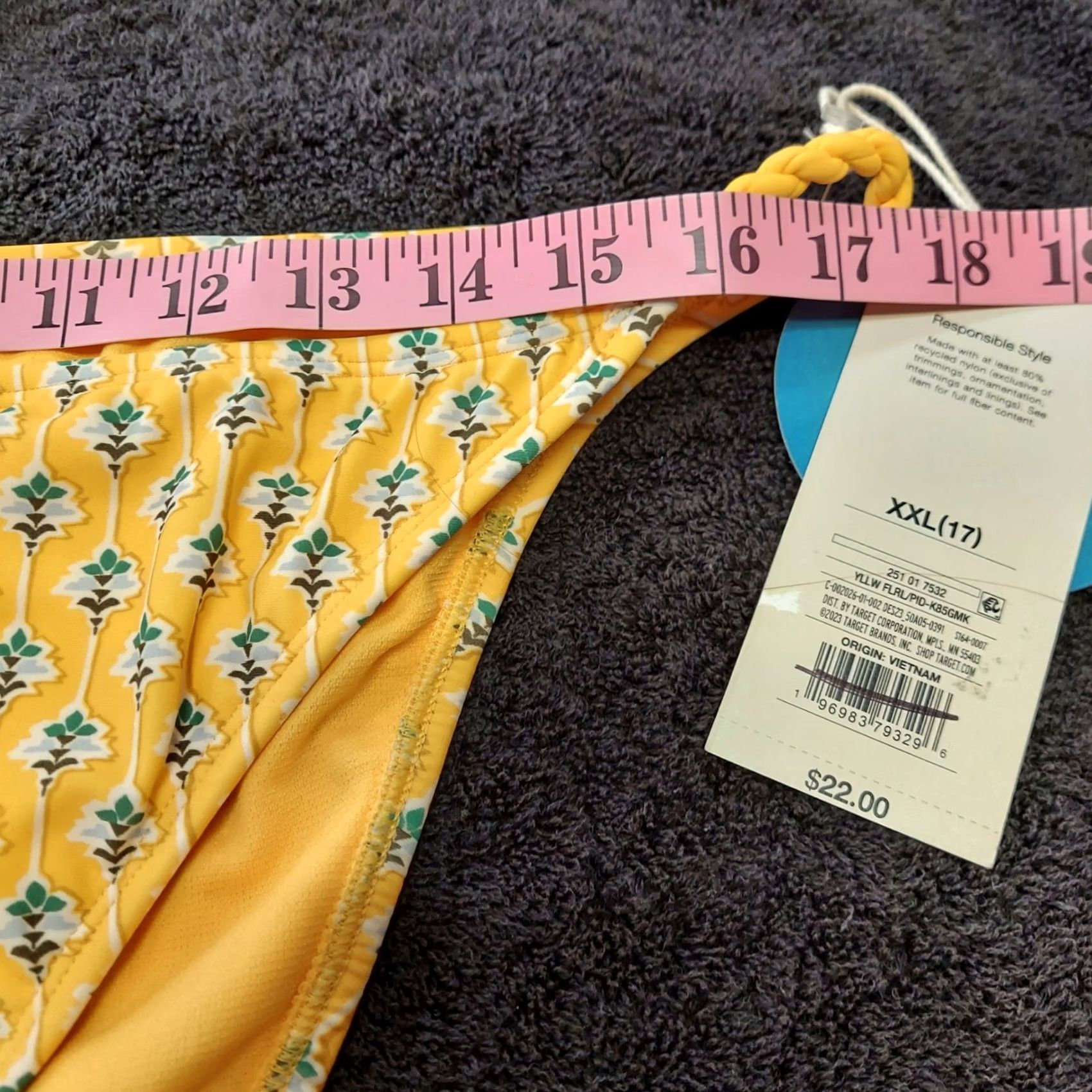 Vintage Target Rhode Bikini Bottoms XXl Yellow Floral Low Rise Cheeky Swimwear Juniors Two Piece Bottoms N/A Size 40" / US 18 - 8 Thumbnail