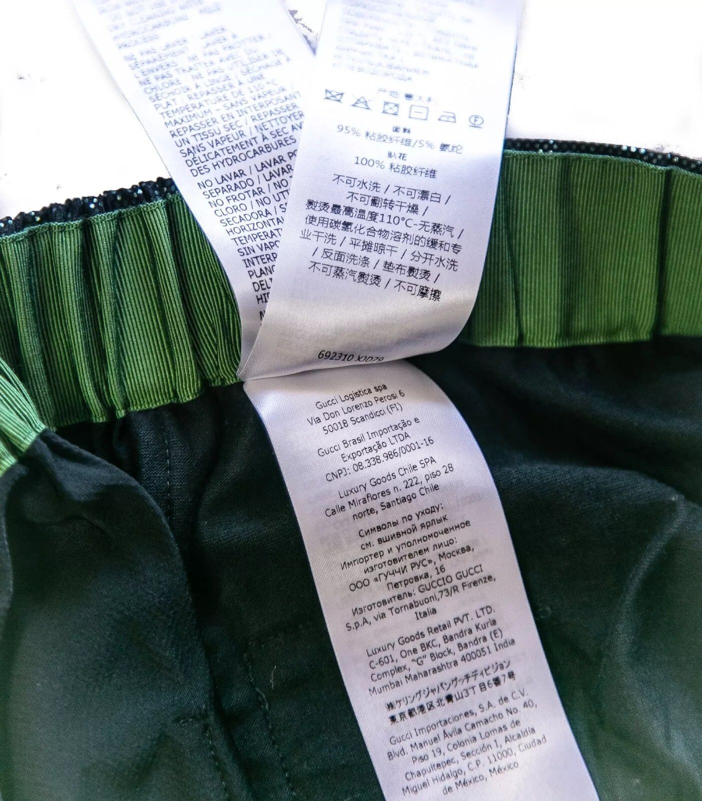 GUCCI 692310 Green Shiny Laminated Jersey Trouser Pant S