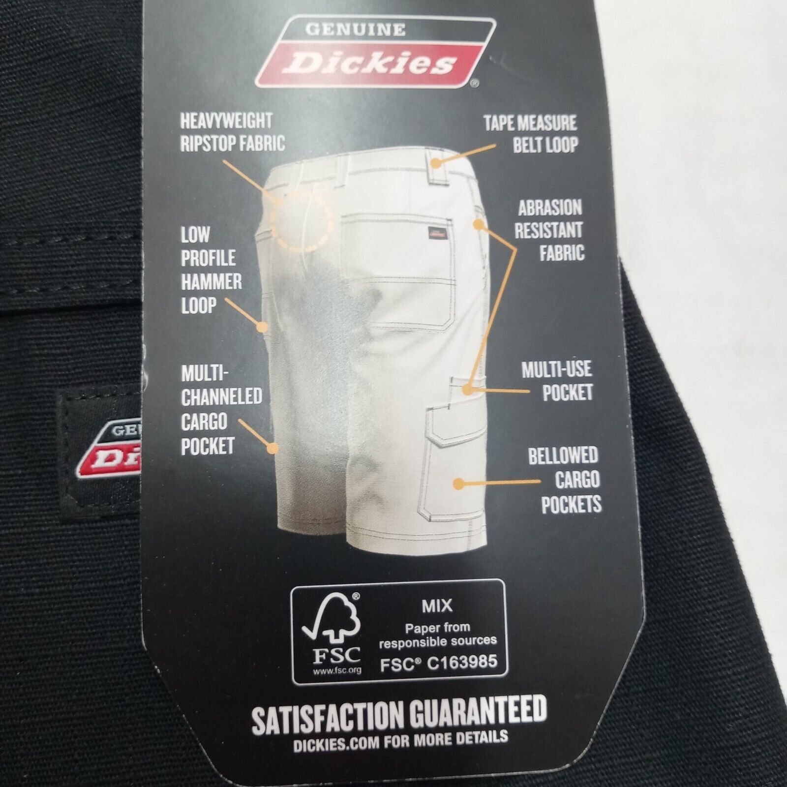 Dickies Dickies Cargo Shorts Men's 32 Black Relaxed Fit 11" Inseam Size US 32 / EU 48 - 5 Thumbnail
