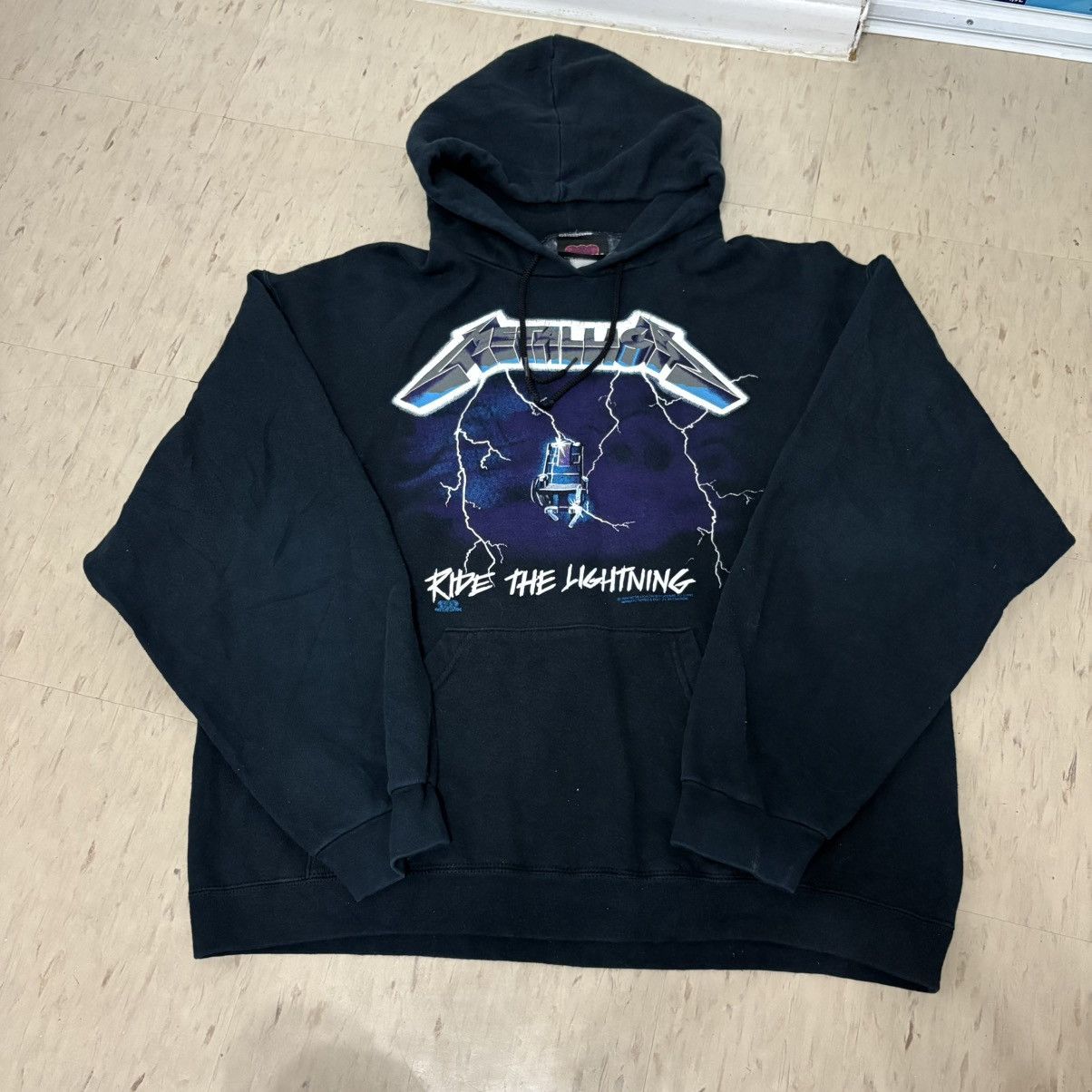 Vintage VINTAGE METALLICA RIDE THE LIGHTNING HOODIE ARTIMONDE TAG Size US XL / EU 56 / 4 - 1 Thumbnail