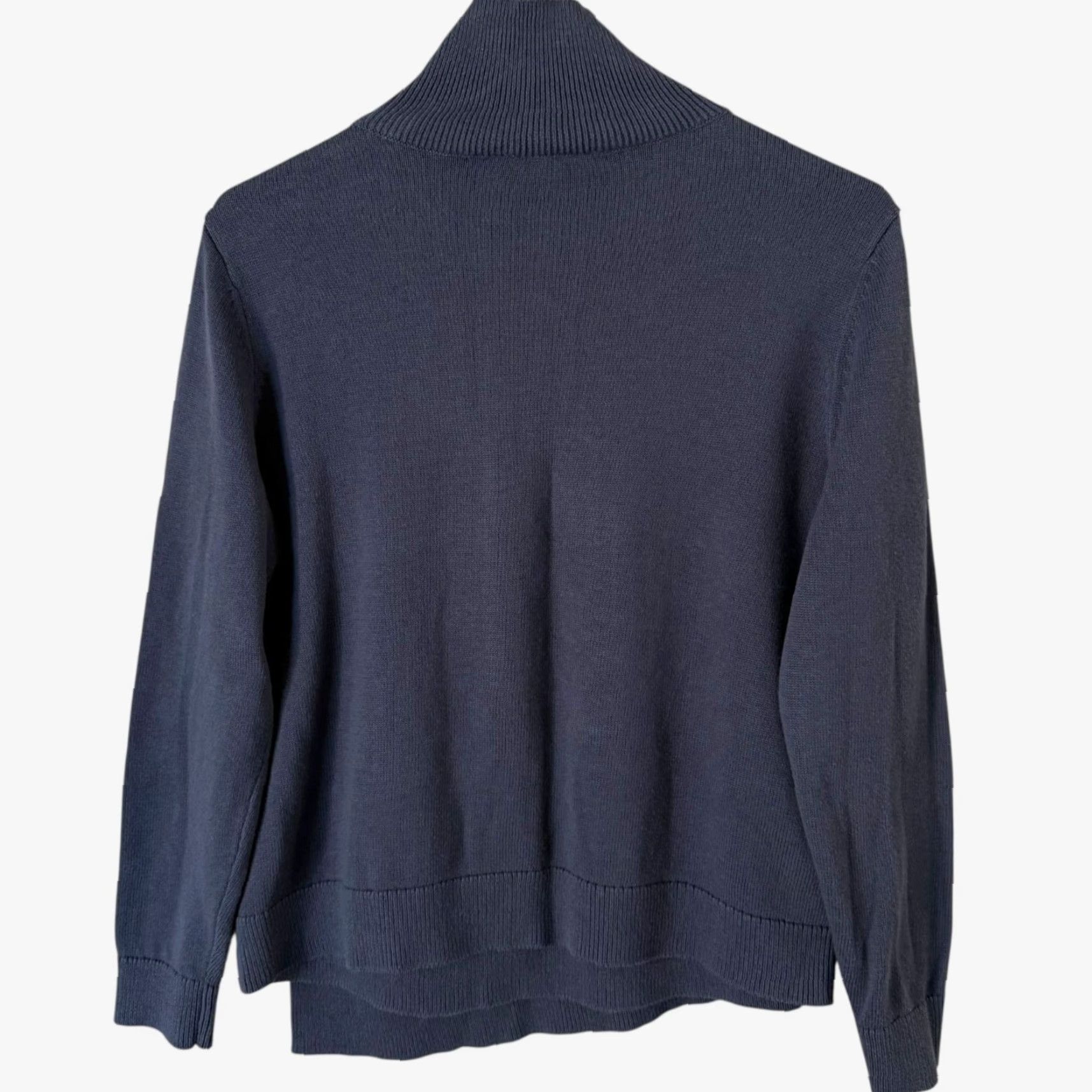 Vintage Haven Well Within Women's Turtleneck Sweater Small Blue Knit Cashmere Cotton Fall Winter Casual Size S / US 4 / IT 40 - 4 Thumbnail