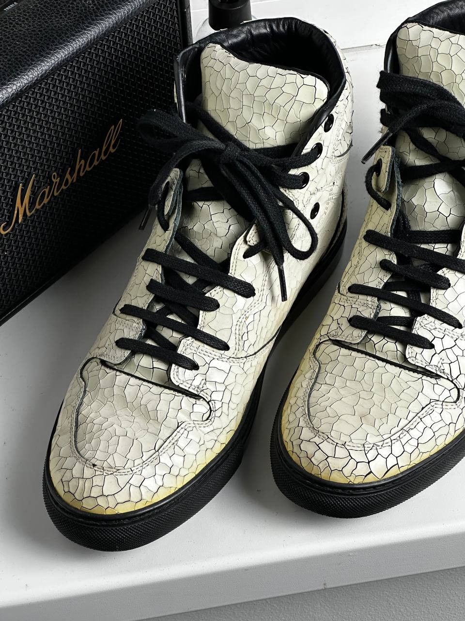 Balenciaga Balenciaga High Top Trainers Snake Skin Cracked Size 7.5 Size US 7.5 / EU 40-41 - 5 Thumbnail