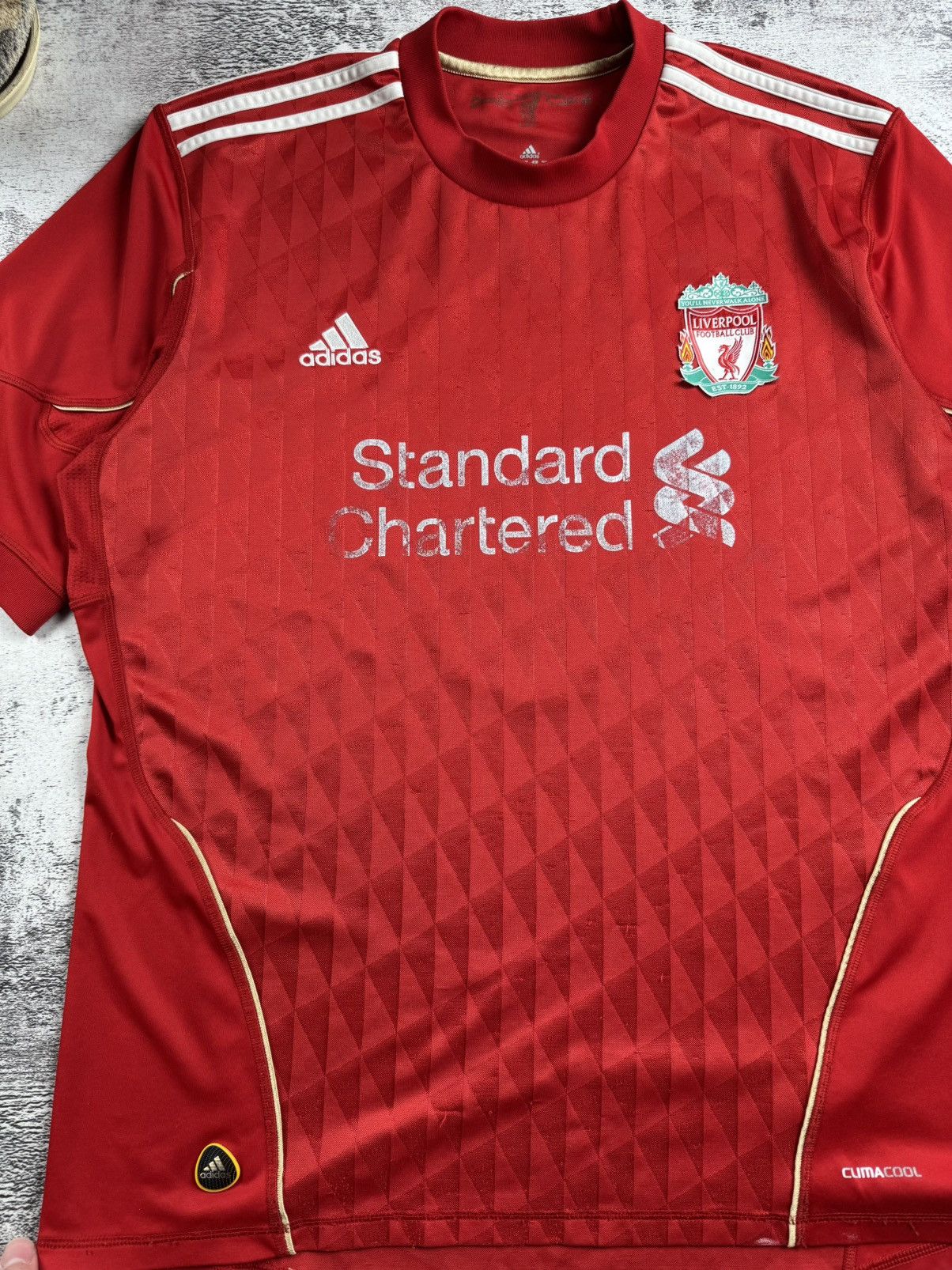 Adidas LIVERPOOL VINTAGE Red 2020/2012 Gerrard Adidas Soccer Football Shirt Jersey Kit Size US L / EU 52-54 / 3 - 14 Thumbnail
