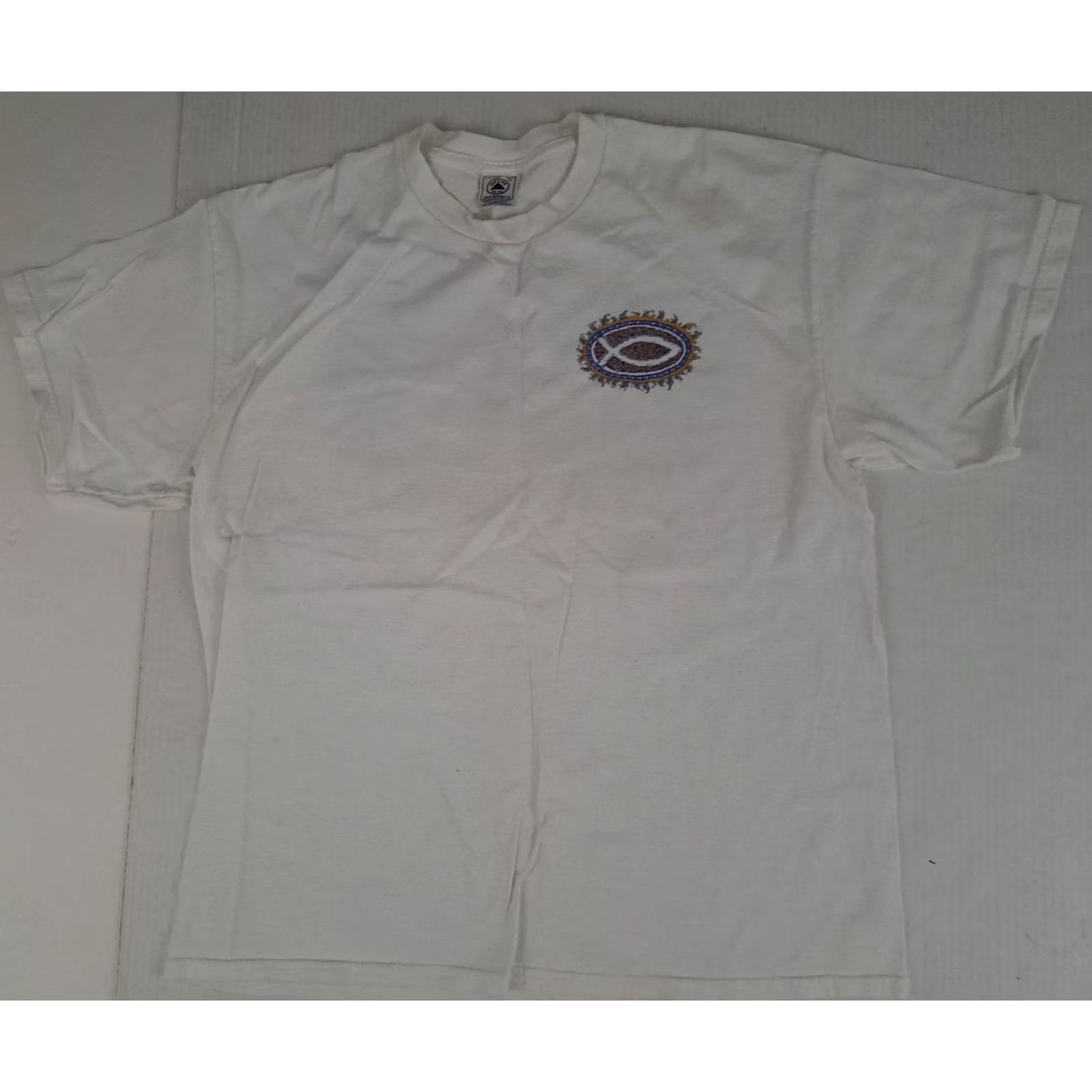 Delta VINTAGE Delta Pro Weight T-Shirt White 90s Love God Graphic Print Unisex Adults XL Short Sleeve Crew Neck Mens Womens Size US XL / EU 56 / 4 - 2 Thumbnail
