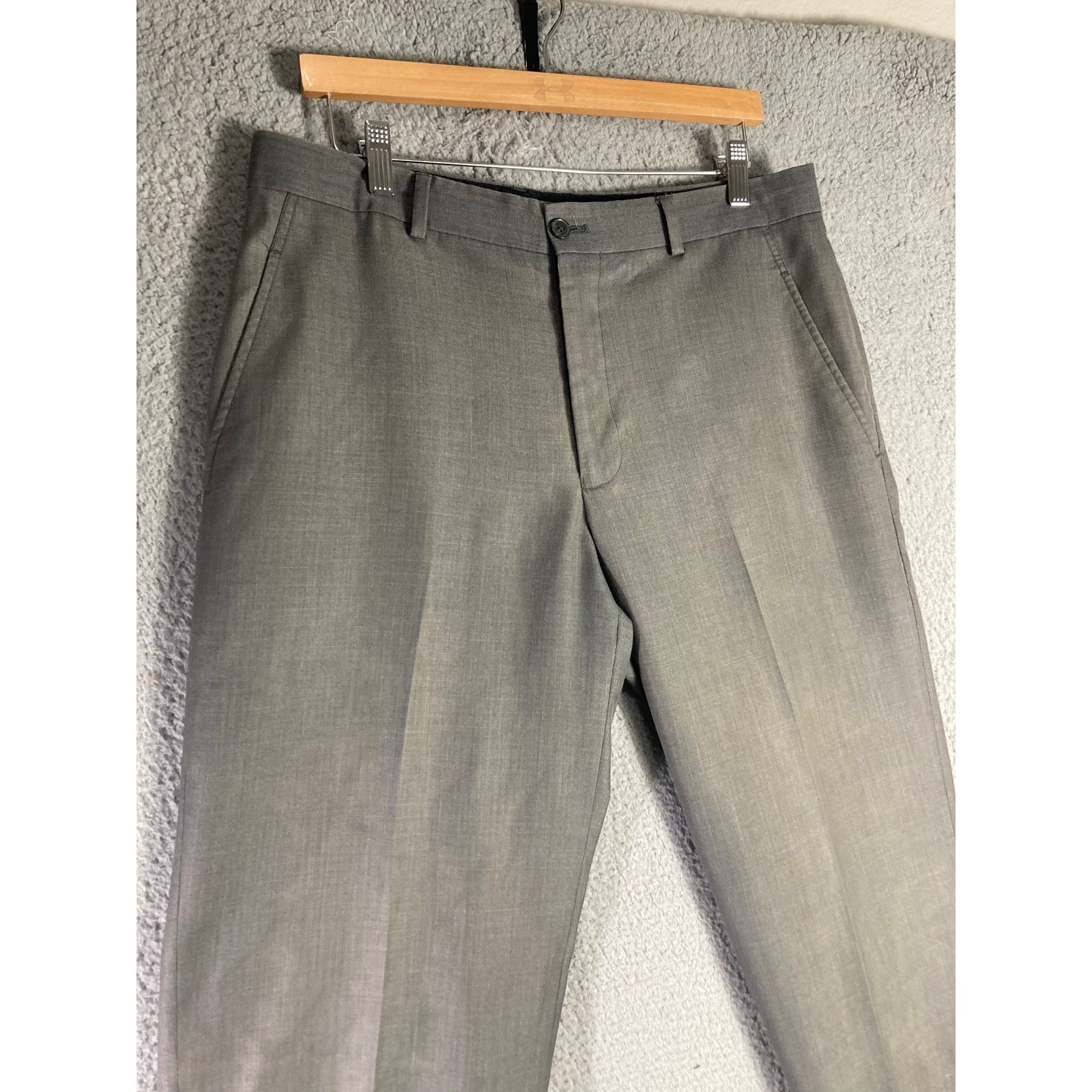 J Ferrar JF Ferrar Men's Modern Fit Dress Pants Gray Size 34x29 Size 34R - 4 Thumbnail